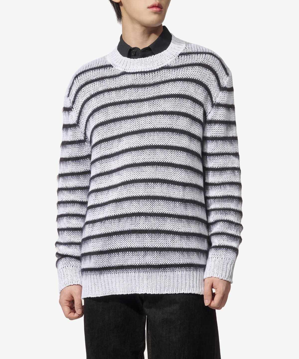마르니(MARNI) 브러쉬드 스트라이프 니트 - 릴리 화이트 / GCMG0381Q0UFCB21RGW01