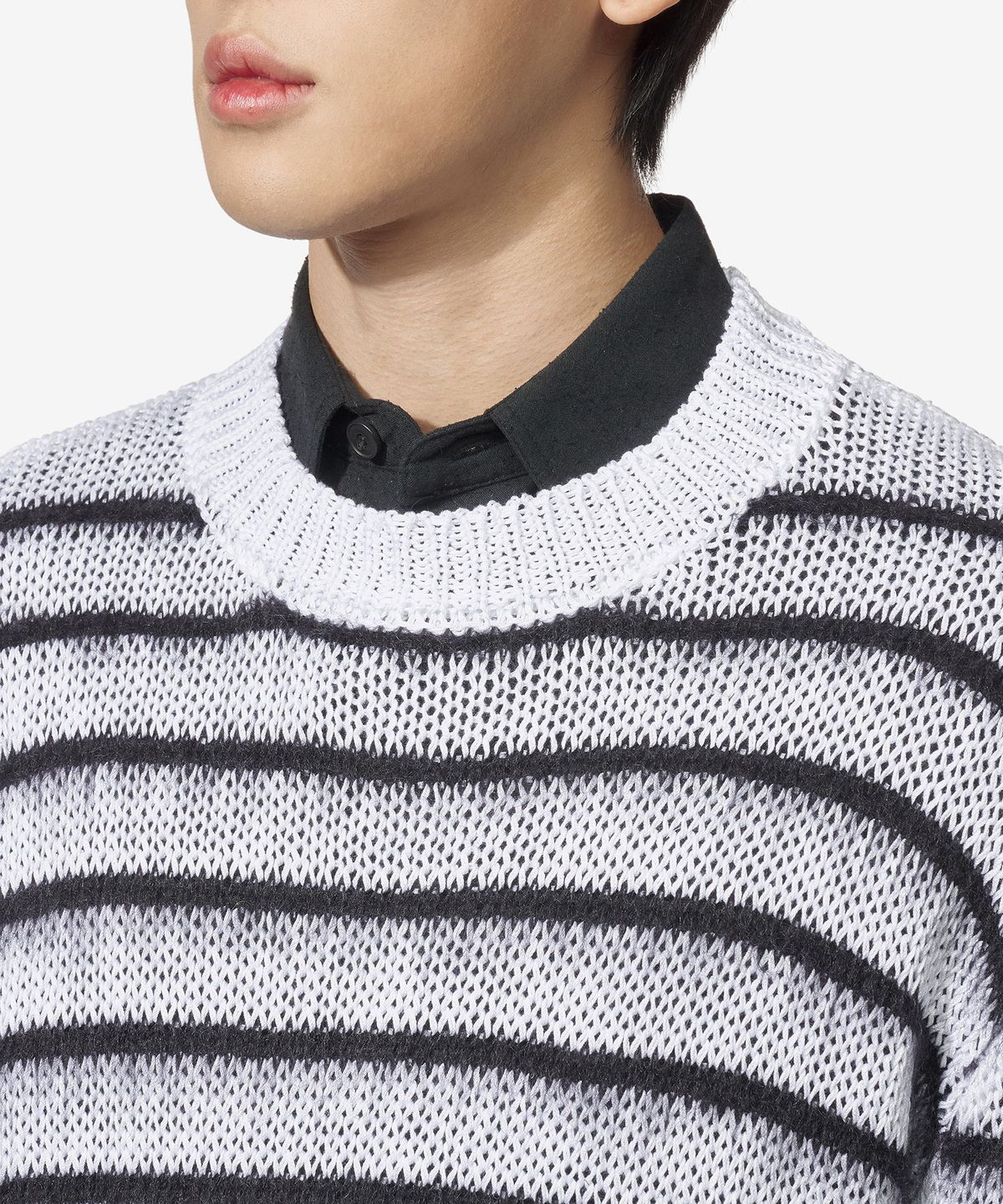 마르니(MARNI) 브러쉬드 스트라이프 니트 - 릴리 화이트 / GCMG0381Q0UFCB21RGW01