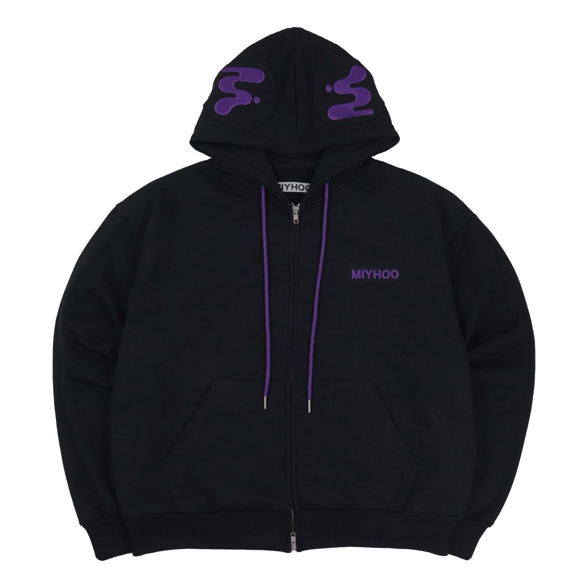 미와이후(MIYHOO) EARPLUG HOODIE ZIP-UP BLACK