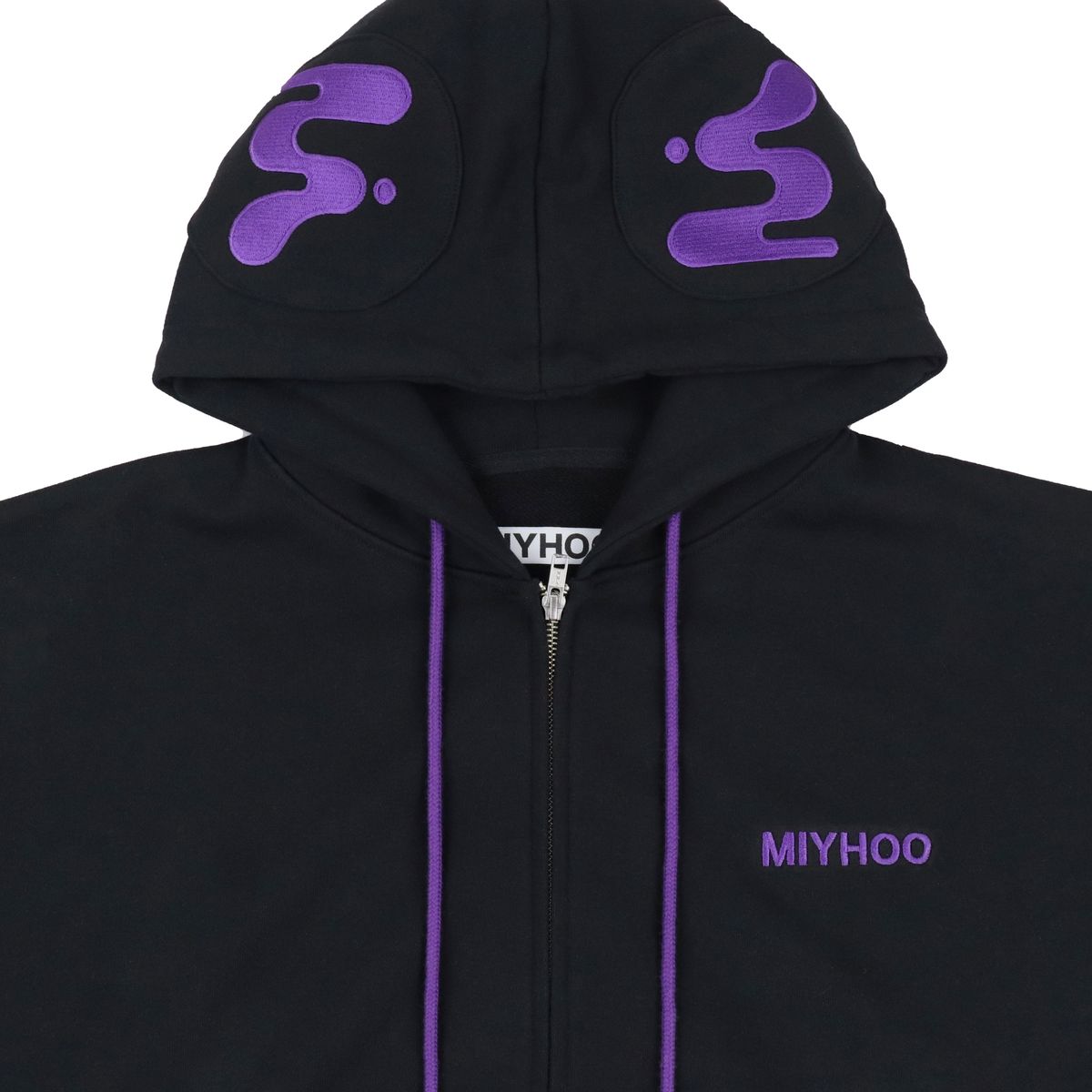 미와이후(MIYHOO) EARPLUG HOODIE ZIP-UP BLACK