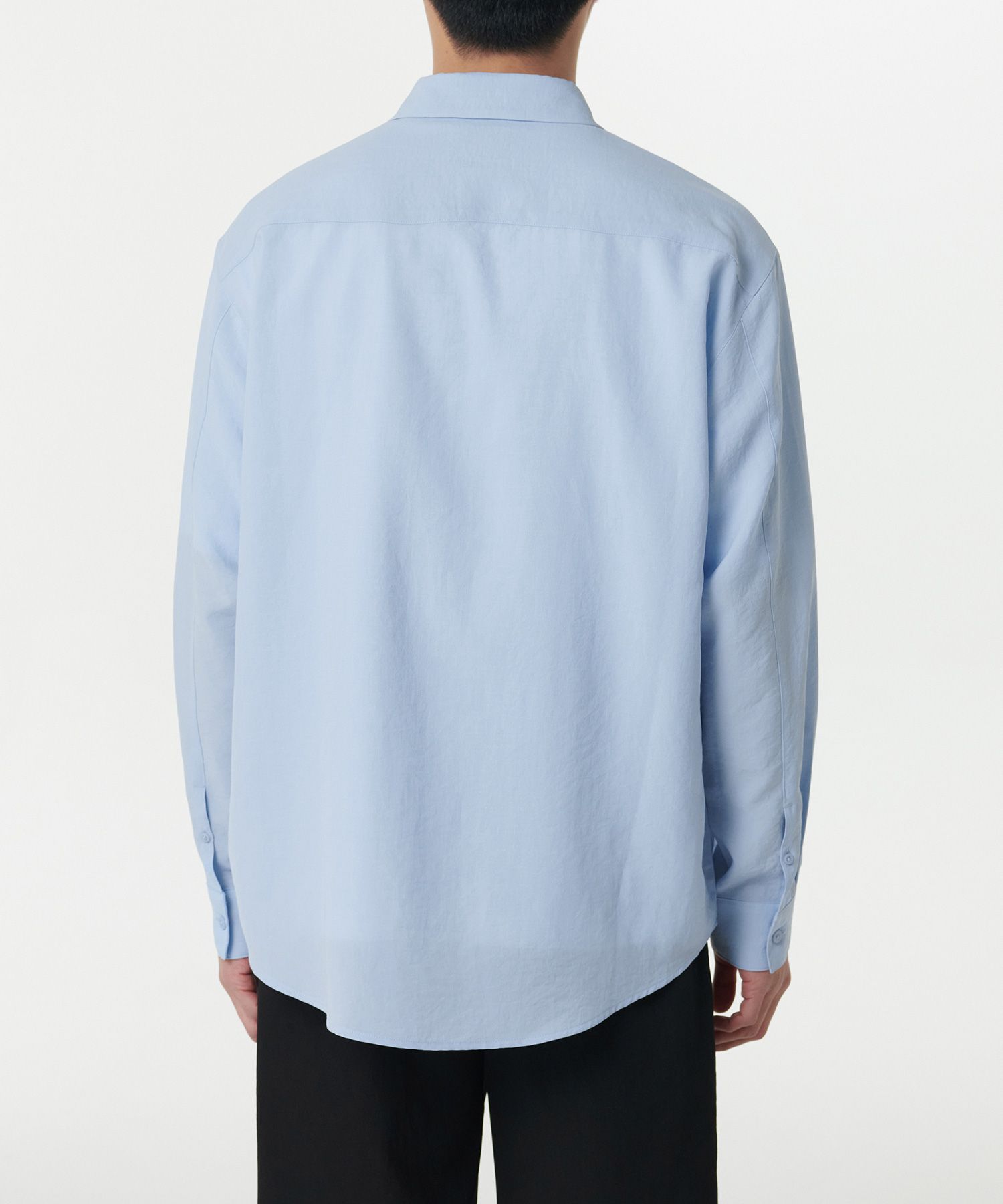 MUSINSA | MUSINSA STANDARD Relaxed Linen Like Shirt [Sky Blue]