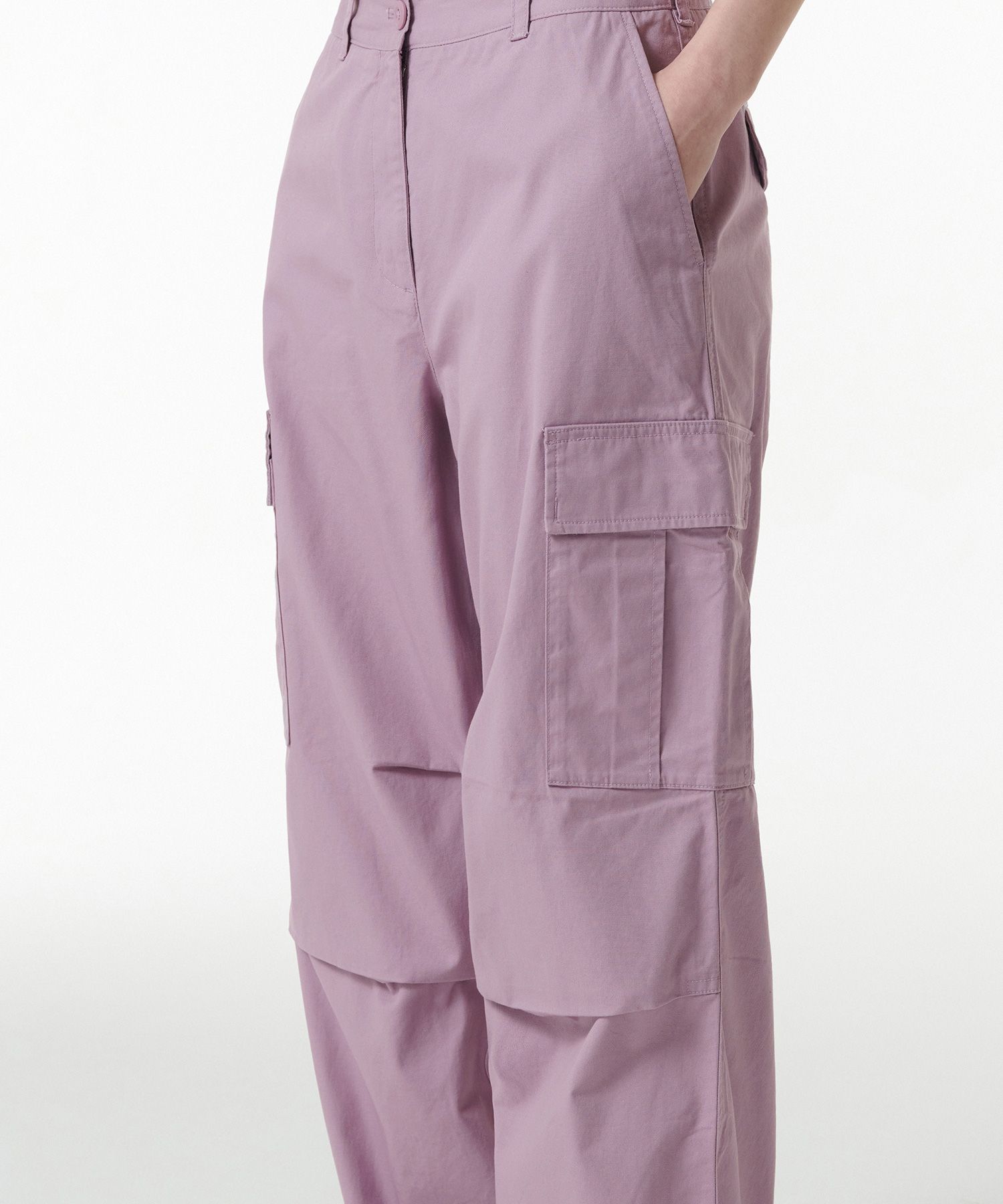 Womens Wide Cargo Pants [Dusty Pink] thumbnail 6