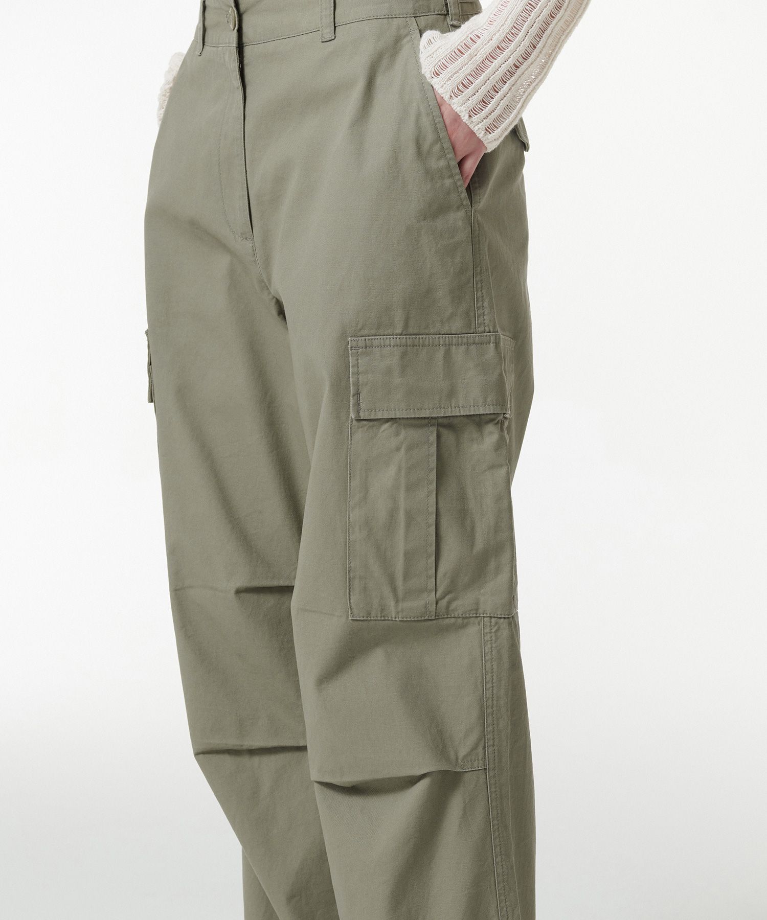 Women's Wide Cargo Pants in Sage thumbnail 6