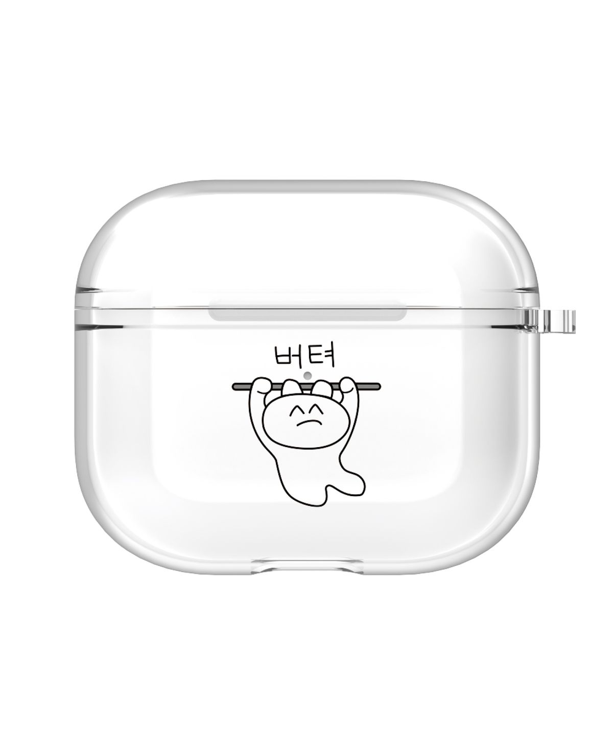 어라운드집(AROUND.ZIP) KING받는 시리즈 디자인 에어팟 버즈 투명 하드 케이스 4/3/2/1/세대/프로/갤럭시