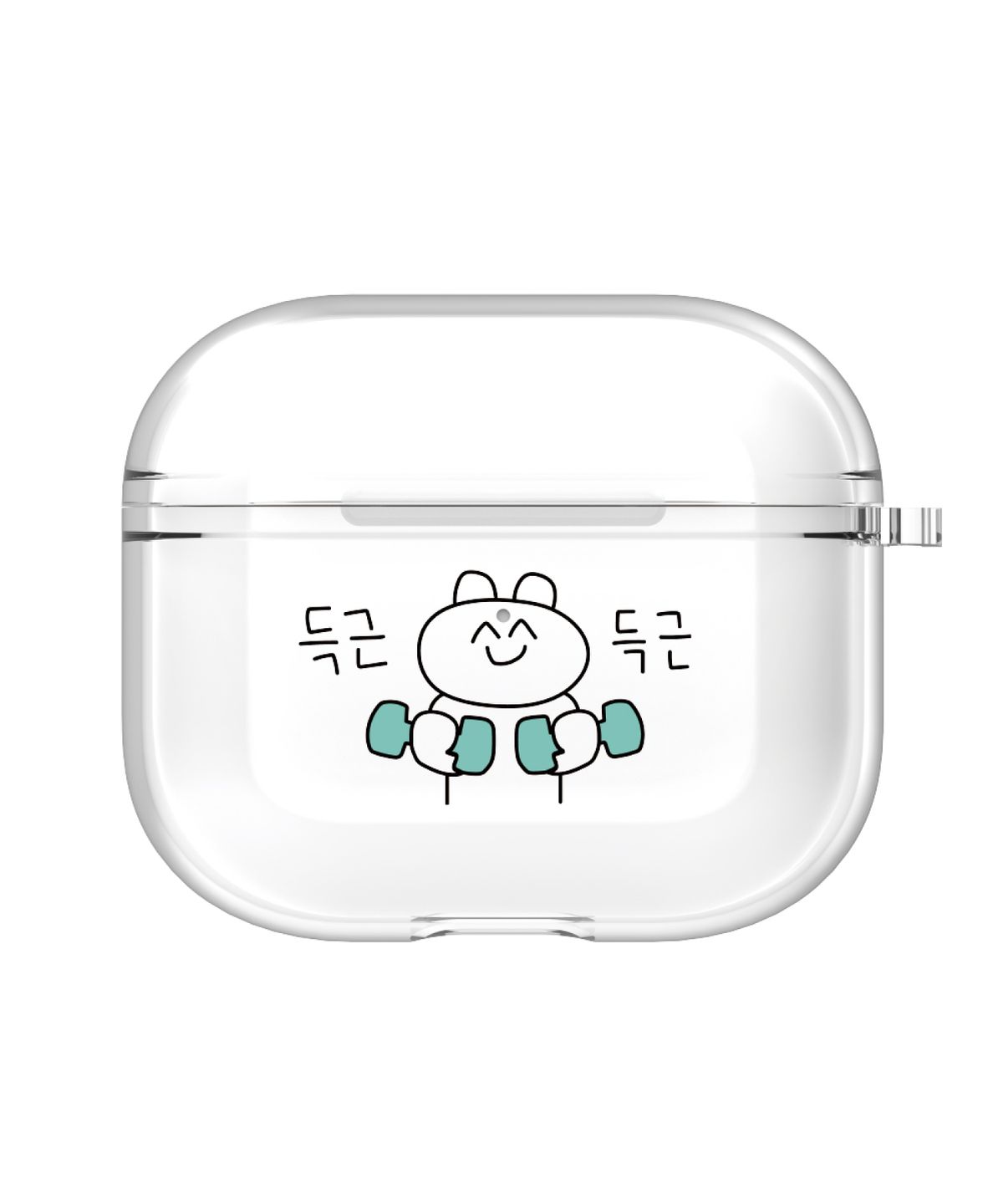 어라운드집(AROUND.ZIP) KING받는 시리즈 디자인 에어팟 버즈 투명 하드 케이스 4/3/2/1/세대/프로/갤럭시