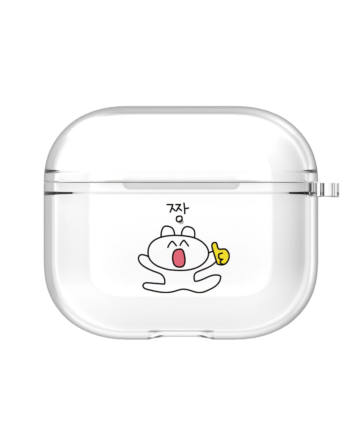 어라운드집(AROUND.ZIP) KING받는 시리즈 디자인 에어팟 버즈 투명 하드 케이스 4/3/2/1/세대/프로/갤럭시
