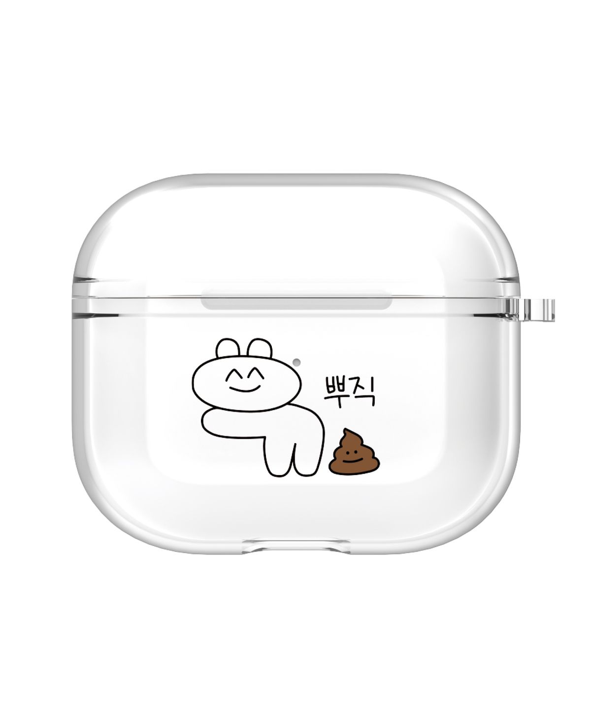 어라운드집(AROUND.ZIP) KING받는 시리즈 디자인 에어팟 버즈 투명 하드 케이스 4/3/2/1/세대/프로/갤럭시