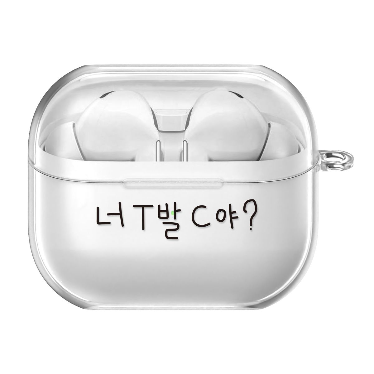 어라운드집(AROUND.ZIP) mbCi 디자인 에어팟 버즈 투명 하드 케이스 4/3/2/1/세대/프로/갤럭시