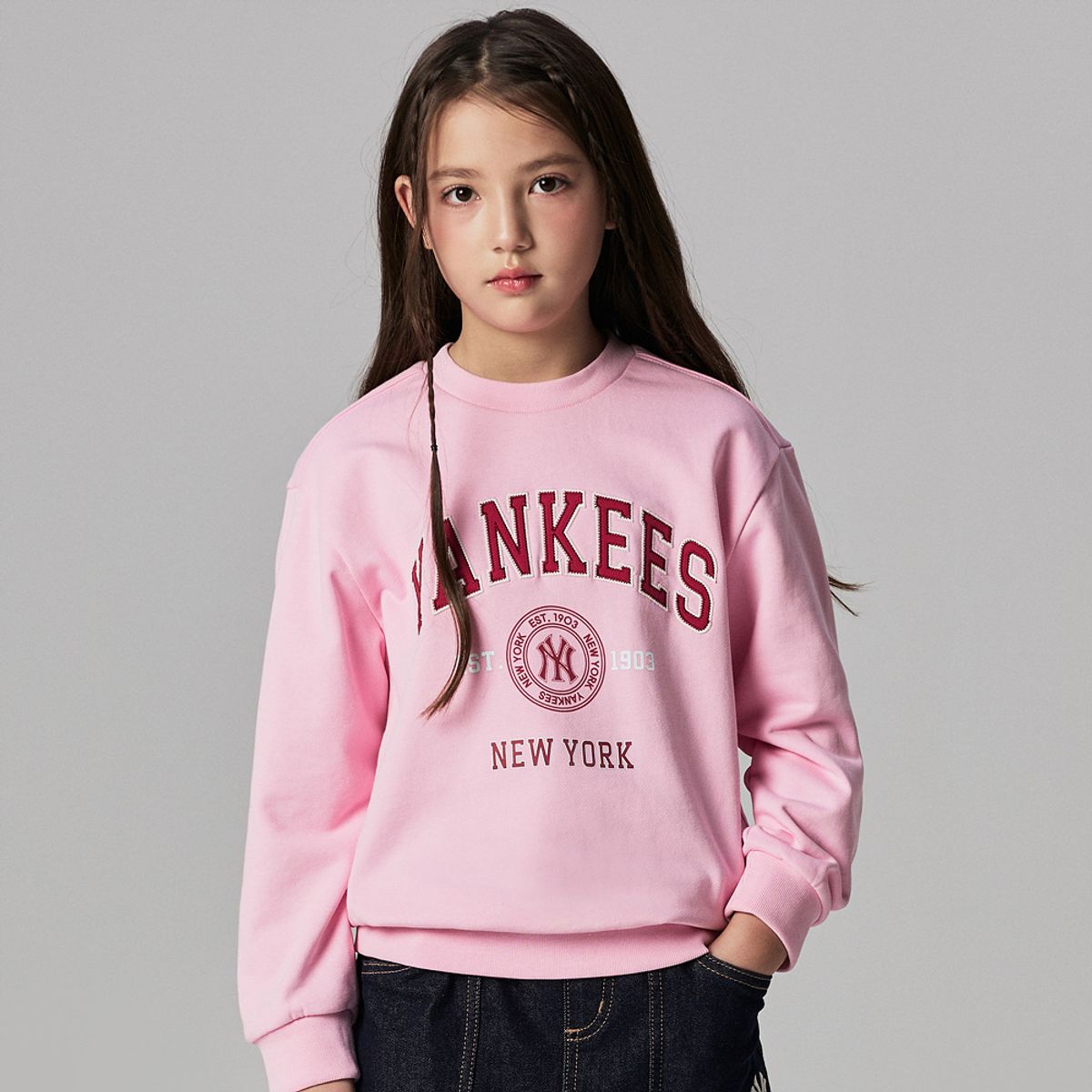 엠엘비 키즈(MLB KIDS) 바시티 맨투맨 NY (Ptn.Pink)