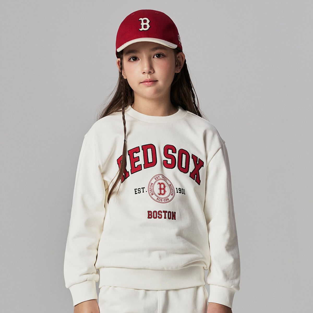 엠엘비 키즈(MLB KIDS) 바시티 맨투맨 BOS (Ivory)