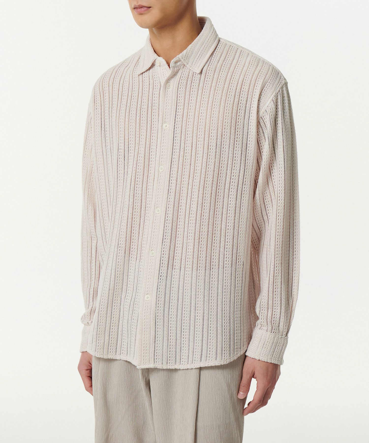 ★MUSINSA STANDARD★ Relaxed Crochet Shirt Ivory MMDSH105-IV MUSINSA | MUSINSA STANDARD Relaxed Crochet Shirt [Ivory]