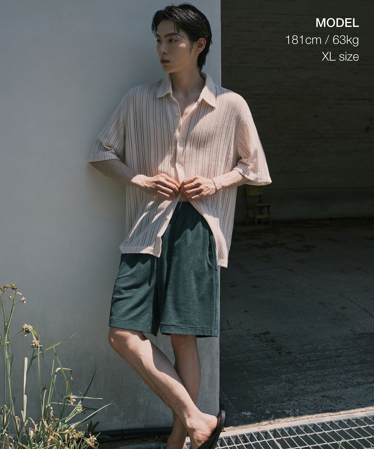 무신사 스탠다드(MUSINSA STANDARD) 릴렉스드 크로셰 반소매 셔츠 [아이보리]