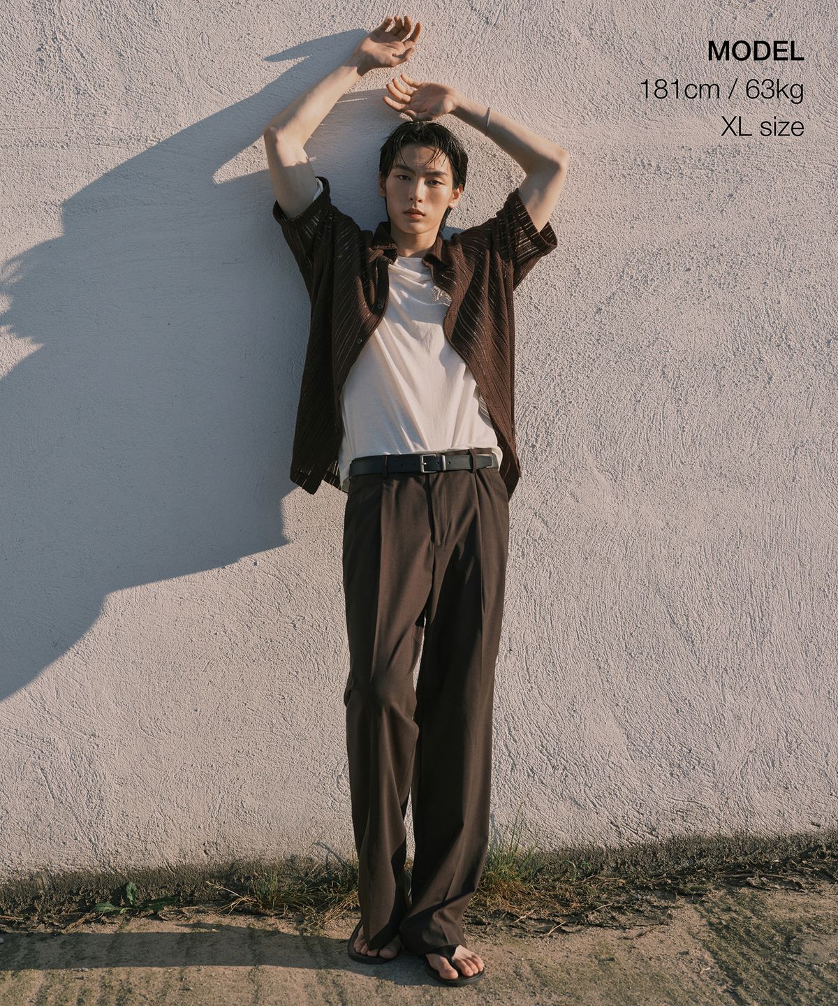 무신사 스탠다드(MUSINSA STANDARD) 릴렉스드 크로셰 반소매 셔츠 [브라운]