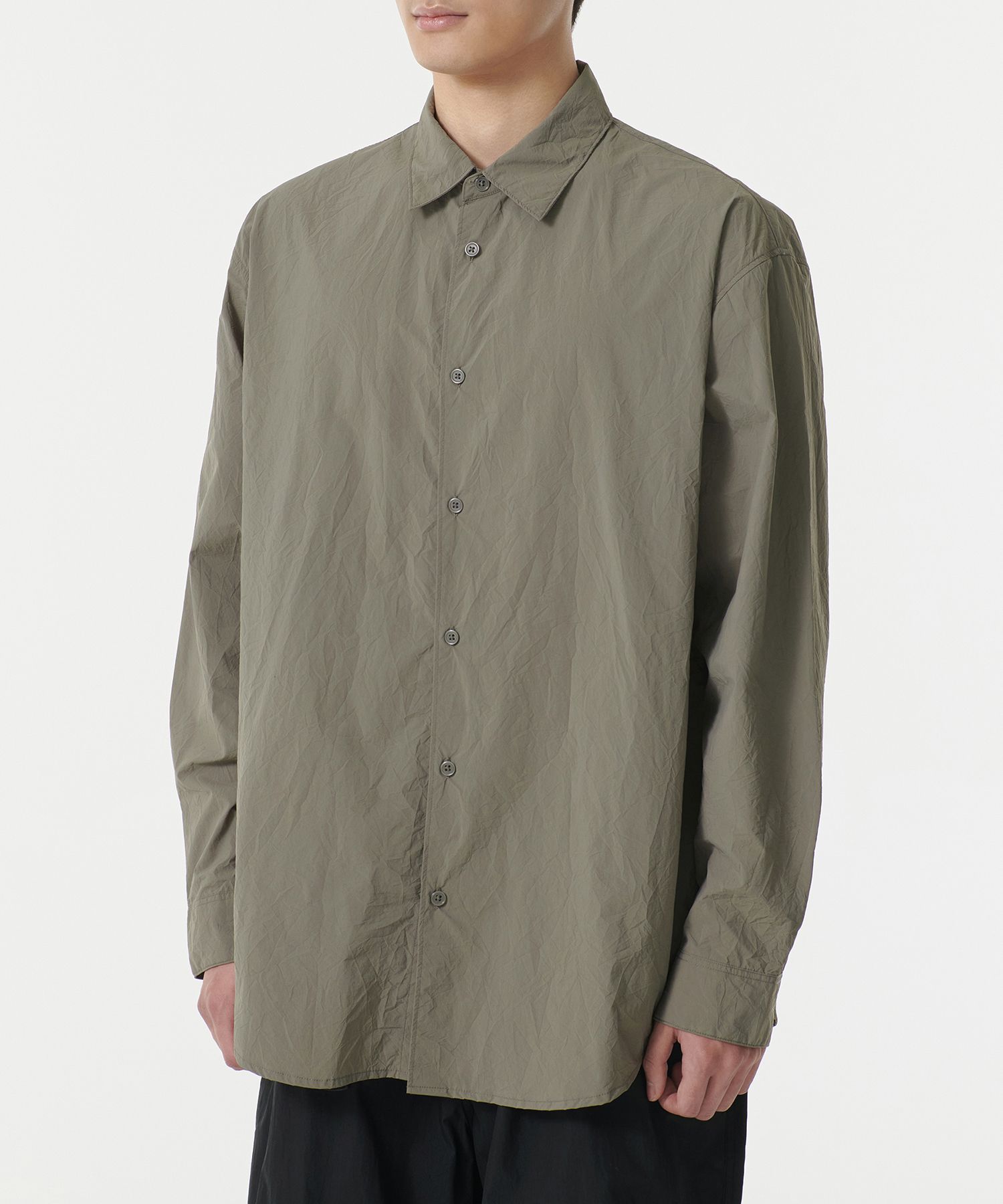 MUSINSA | MUSINSA STANDARD Relaxed Nylon Crease Shirt [Dusty