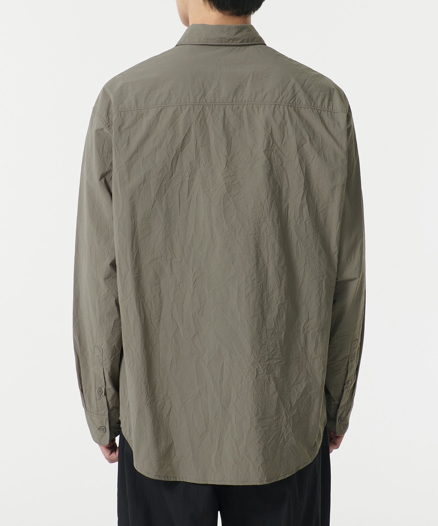 MUSINSA | MUSINSA STANDARD Relaxed Nylon Crease Shirt [Dusty