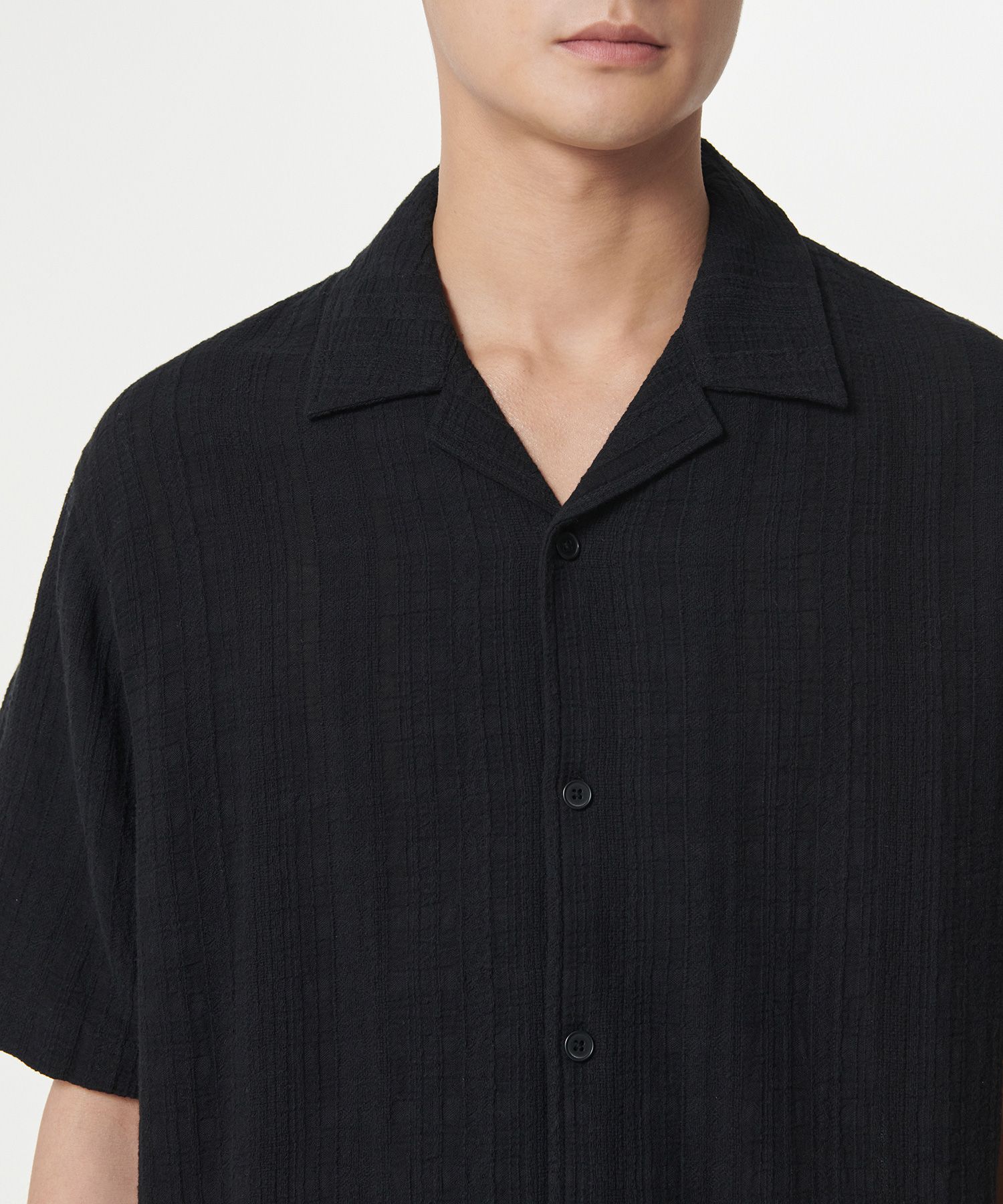★MUSINSA STANDARD★ Plaid Texture Open Collar Short Sleeve MUSINSA | MUSINSA STANDARD Plaid Texture Open Collar Short