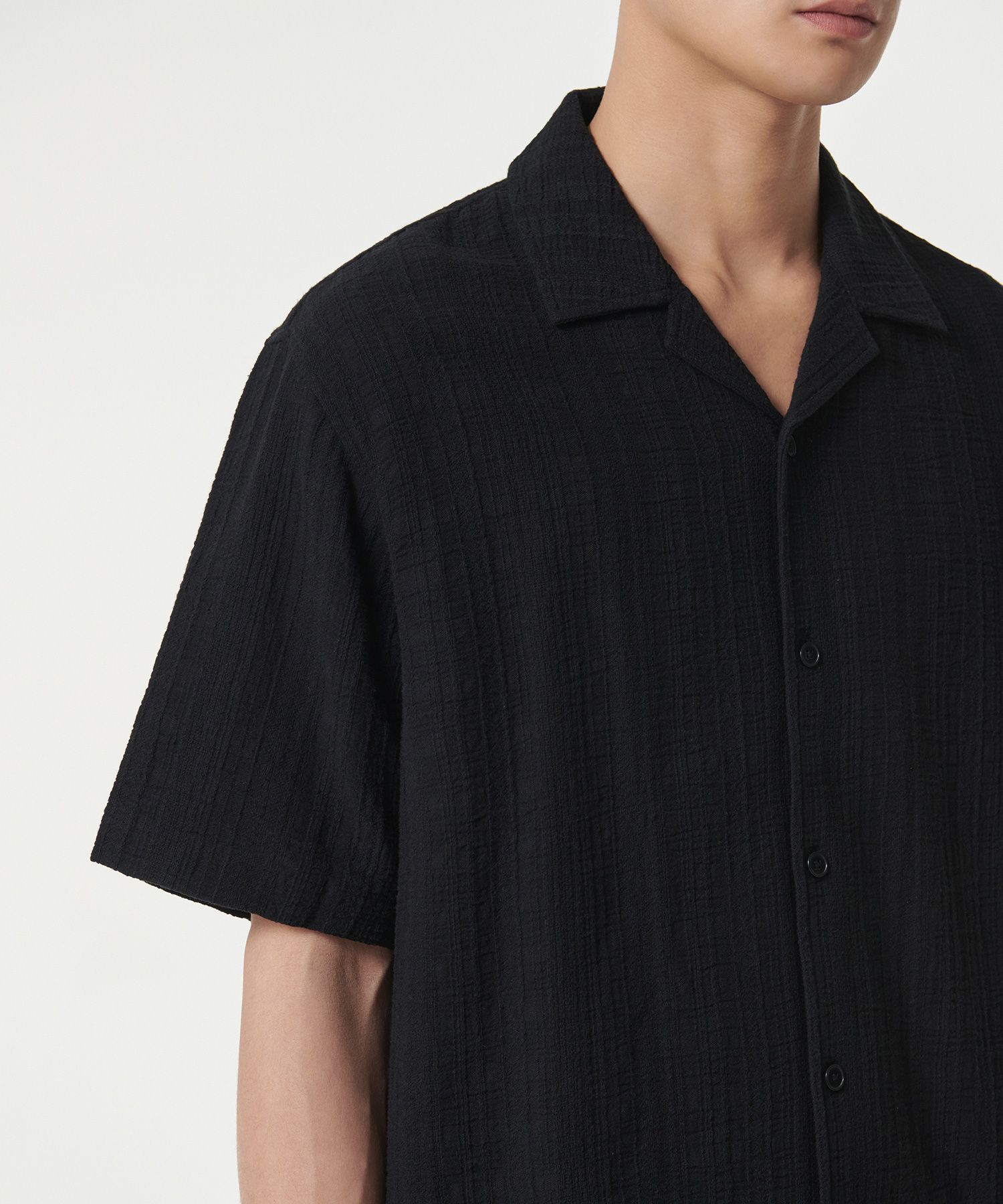 ★MUSINSA STANDARD★ Relaxed Ombre Plaid Check Shirt Black R MUSINSA | MUSINSA STANDARD Plaid Texture Open Collar Short