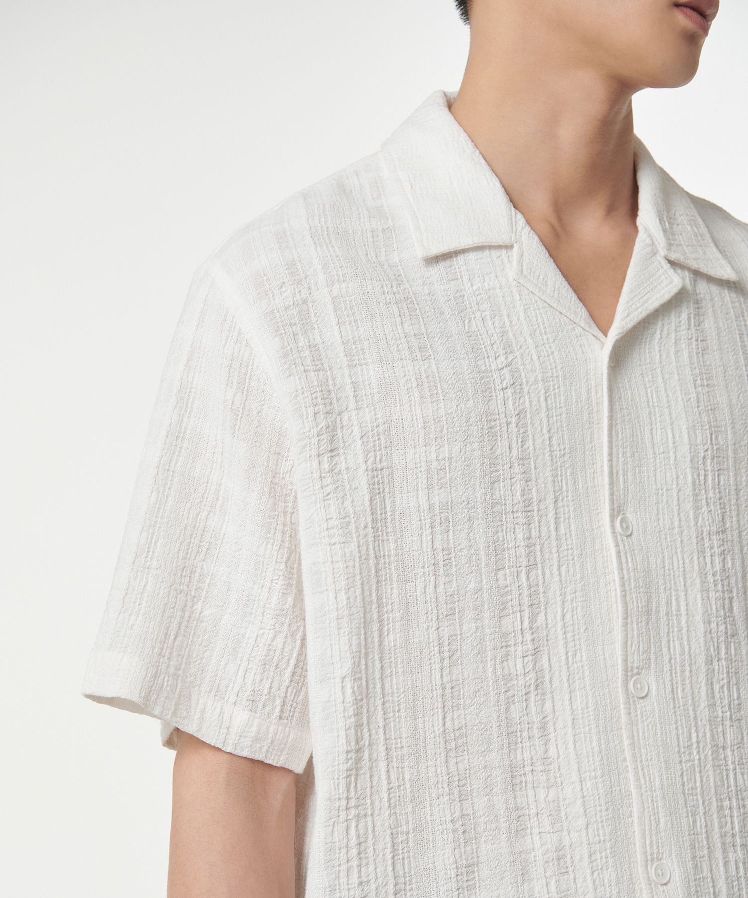 ★MUSINSA STANDARD★ Plaid Texture Open Collar Short Sleeve MUSINSA | MUSINSA STANDARD Plaid Texture Open Collar Short