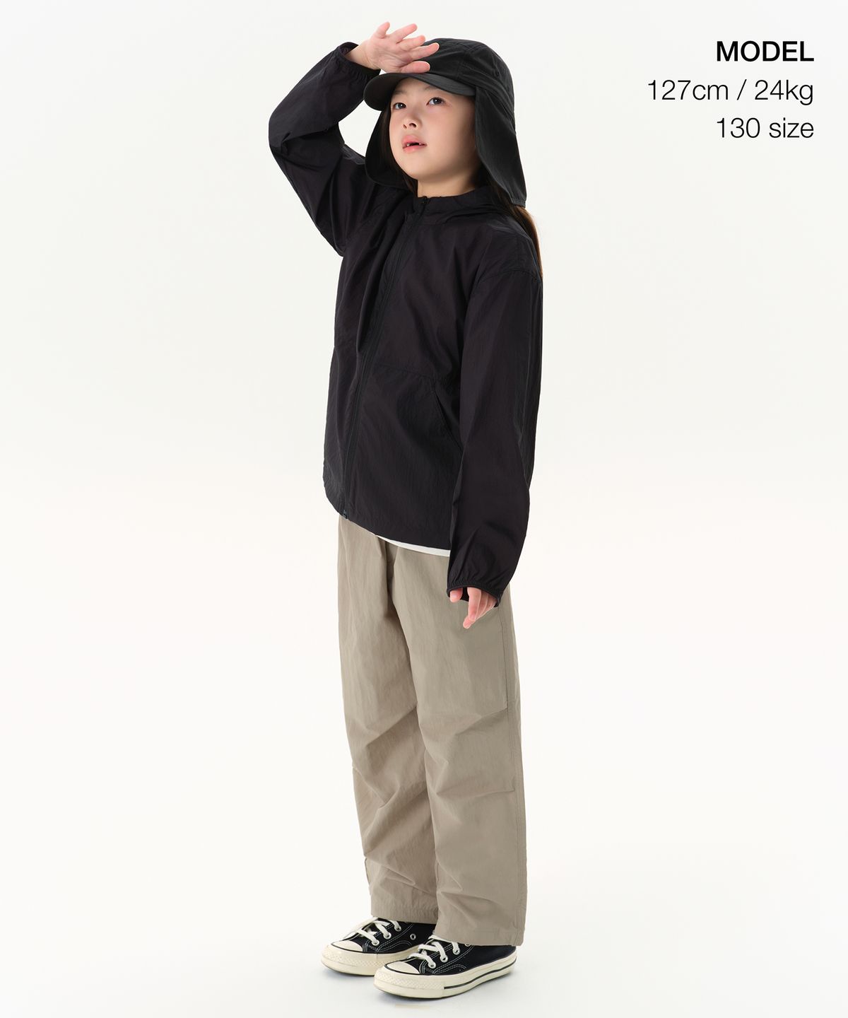 무신사 스탠다드 키즈(MUSINSA STANDARD KIDS) 라이트웨이트 패커블 윈드브레이커 재킷 [블랙]
