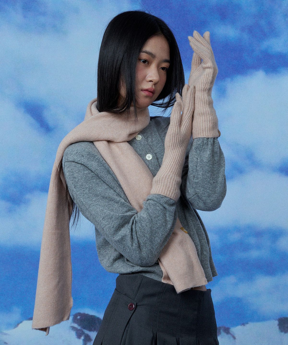 리끌로우(RECLOW) [2PACK] RC 니트장갑 머플러 세트 8 COLOR