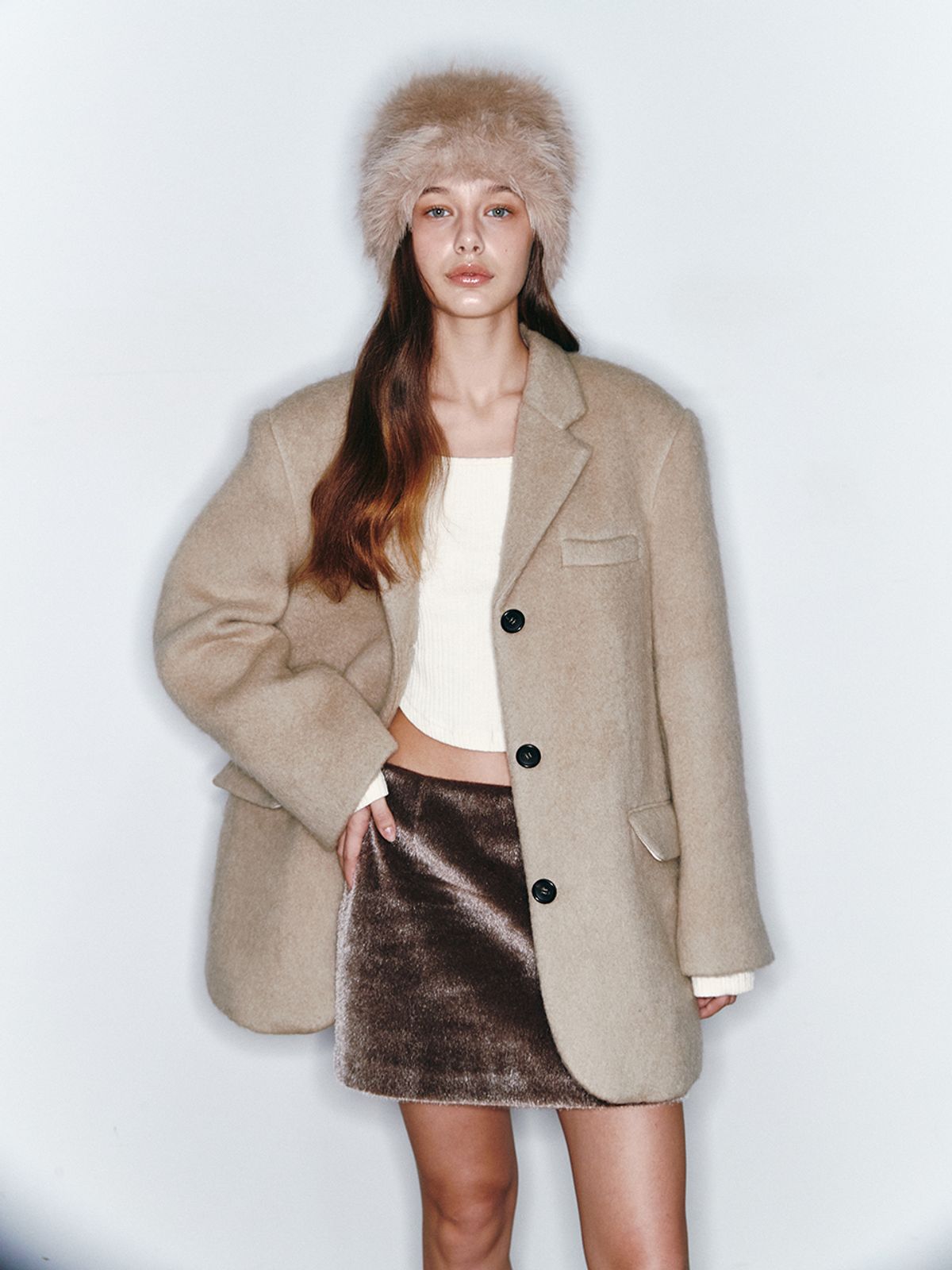 아수라(ASURA) 모헤어 울 자켓 (BEIGE)