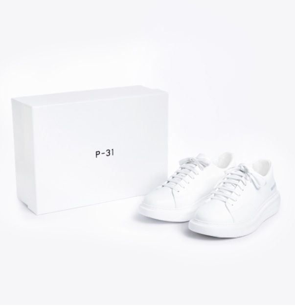 MUSINSA公式 | P-31 Oversole Black Label 7cm Sneakers - White