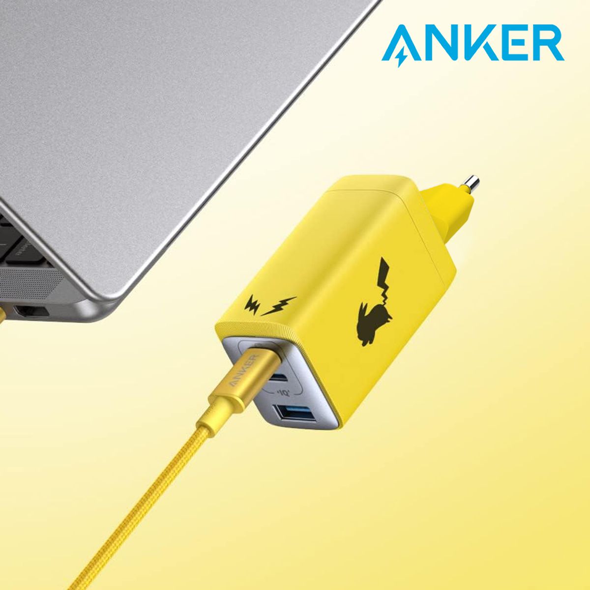 앤커(ANKER) 포켓몬 에디션 65W 3포트 USB C타입 고속충전기 피카츄 아이폰15 갤럭시 완벽 호환