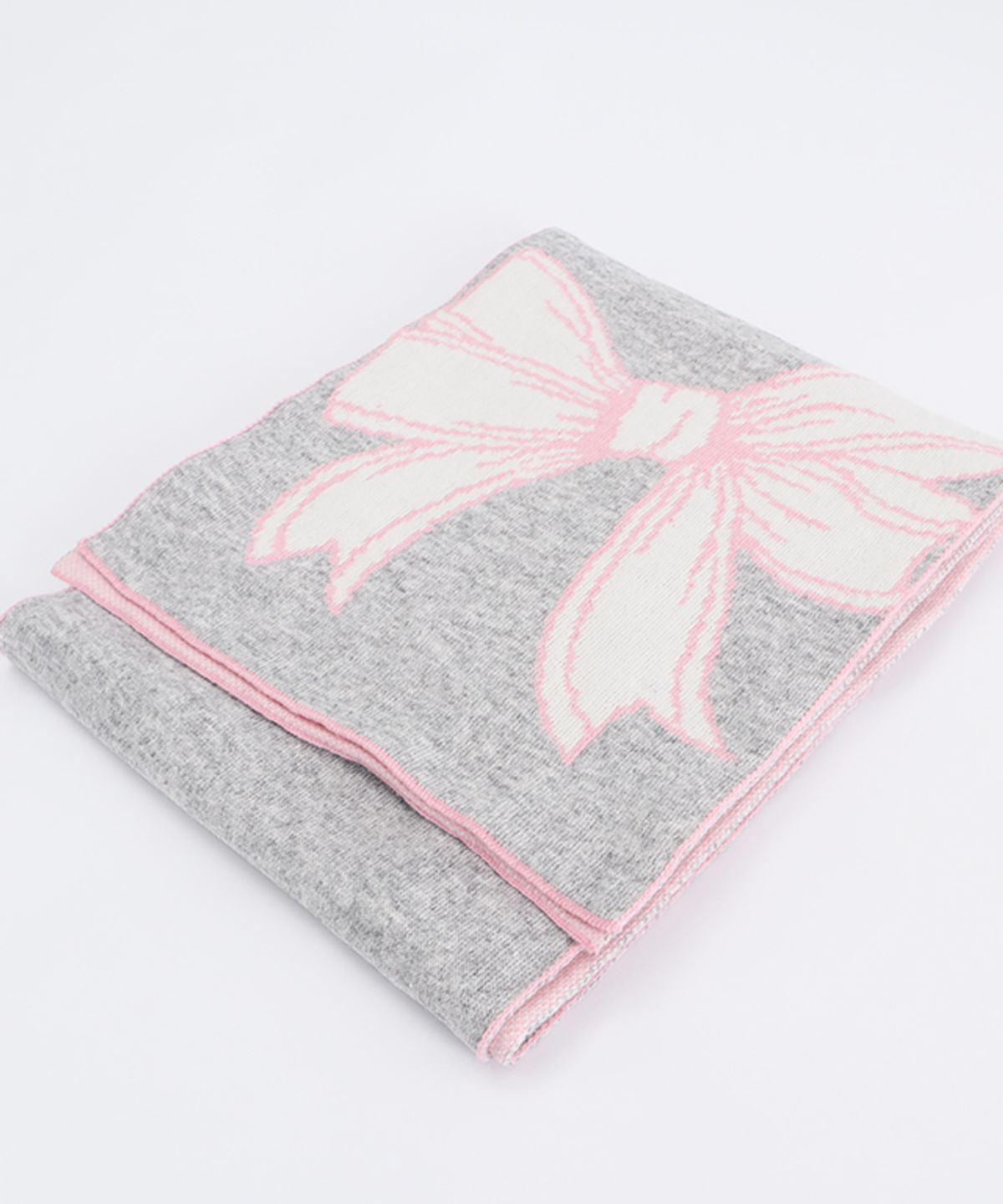 론론(RONRON) BIG RIBBON MUFFLER LIGHT GREY