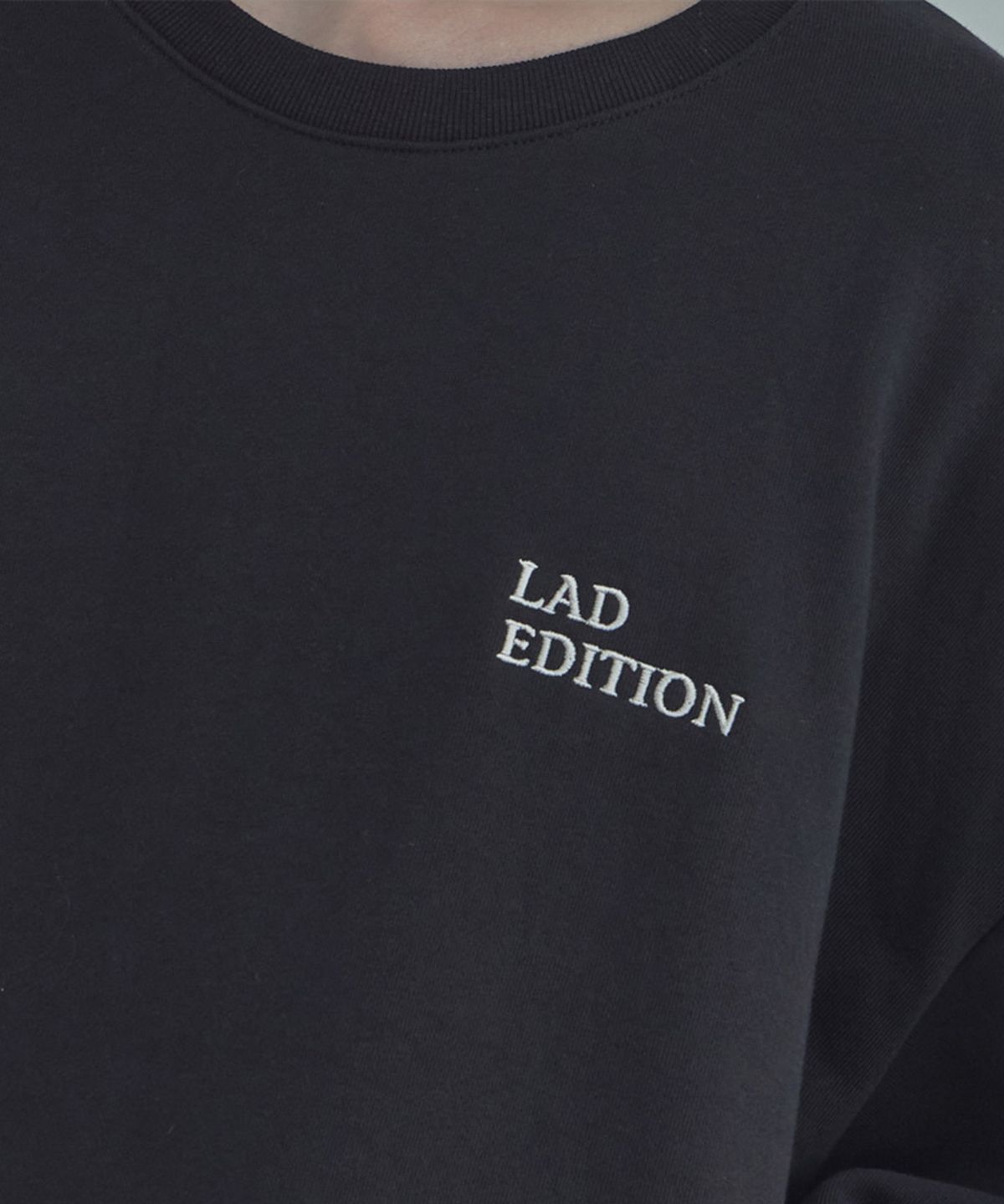 라드에디션(LAD EDITION) 오버핏 로고 포켓 스웻셔츠_블랙