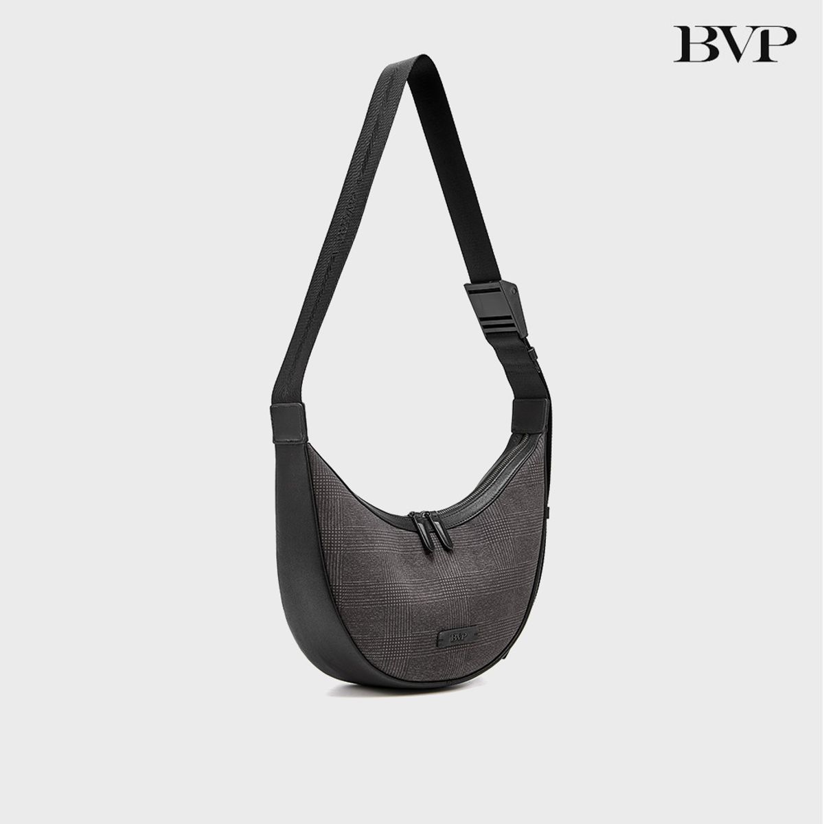 비브이피(BVP) 글렌 체크 디자인 천연소가죽 호보백 크로스백 X8028