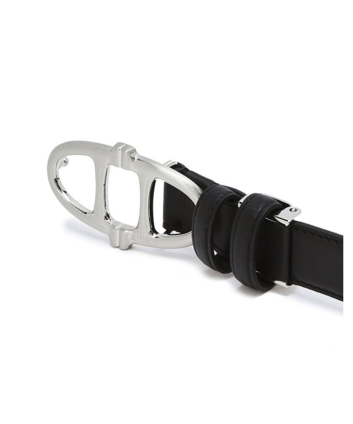 아떼 바네사브루노(ATHE VANESSABRUNO) 25MM 블랙 무광 레더 더블에이 벨트 (실버) AABE6F004BK