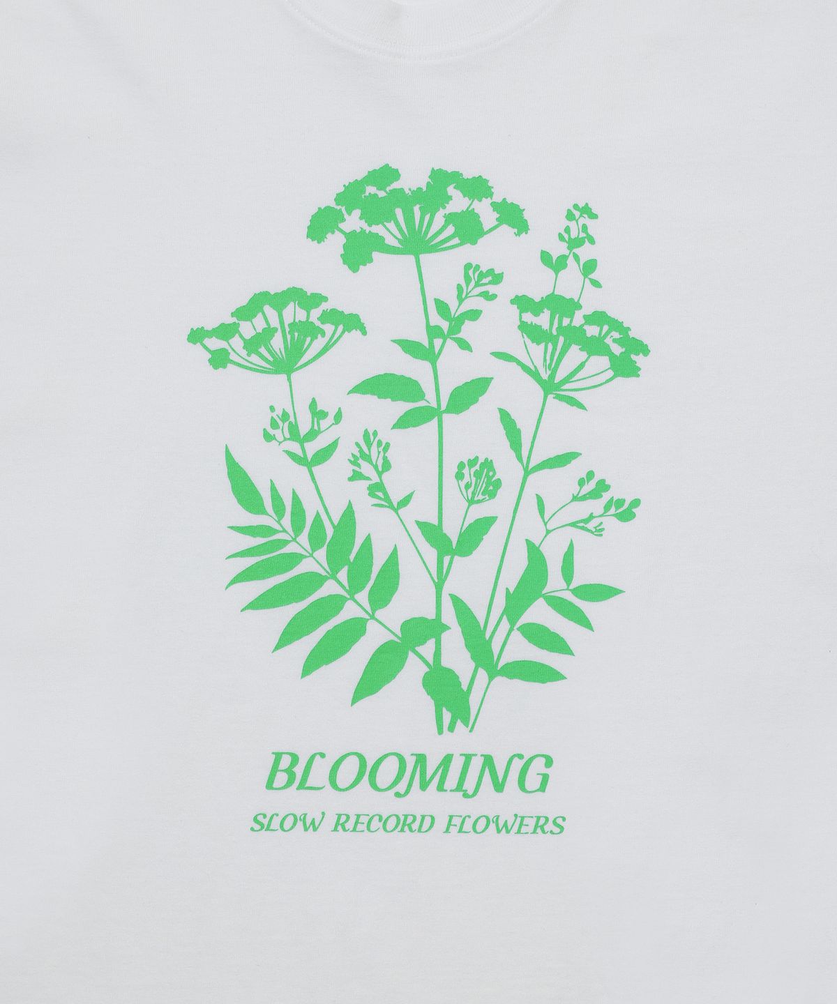 슬로우 레코드 하우스(SLOW RECORD HOUSE) 블루밍 플라워 반팔 티셔츠_그린