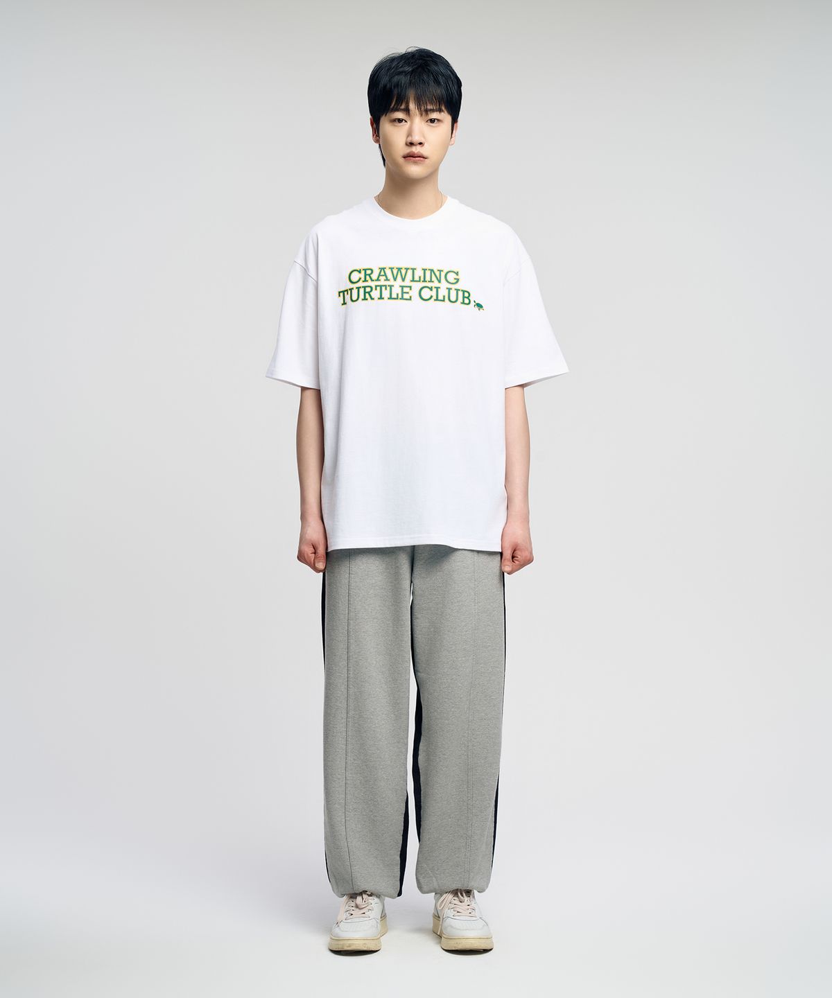 슬로우 레코드 하우스(SLOW RECORD HOUSE) 기거클 레터링 반팔 티셔츠_화이트