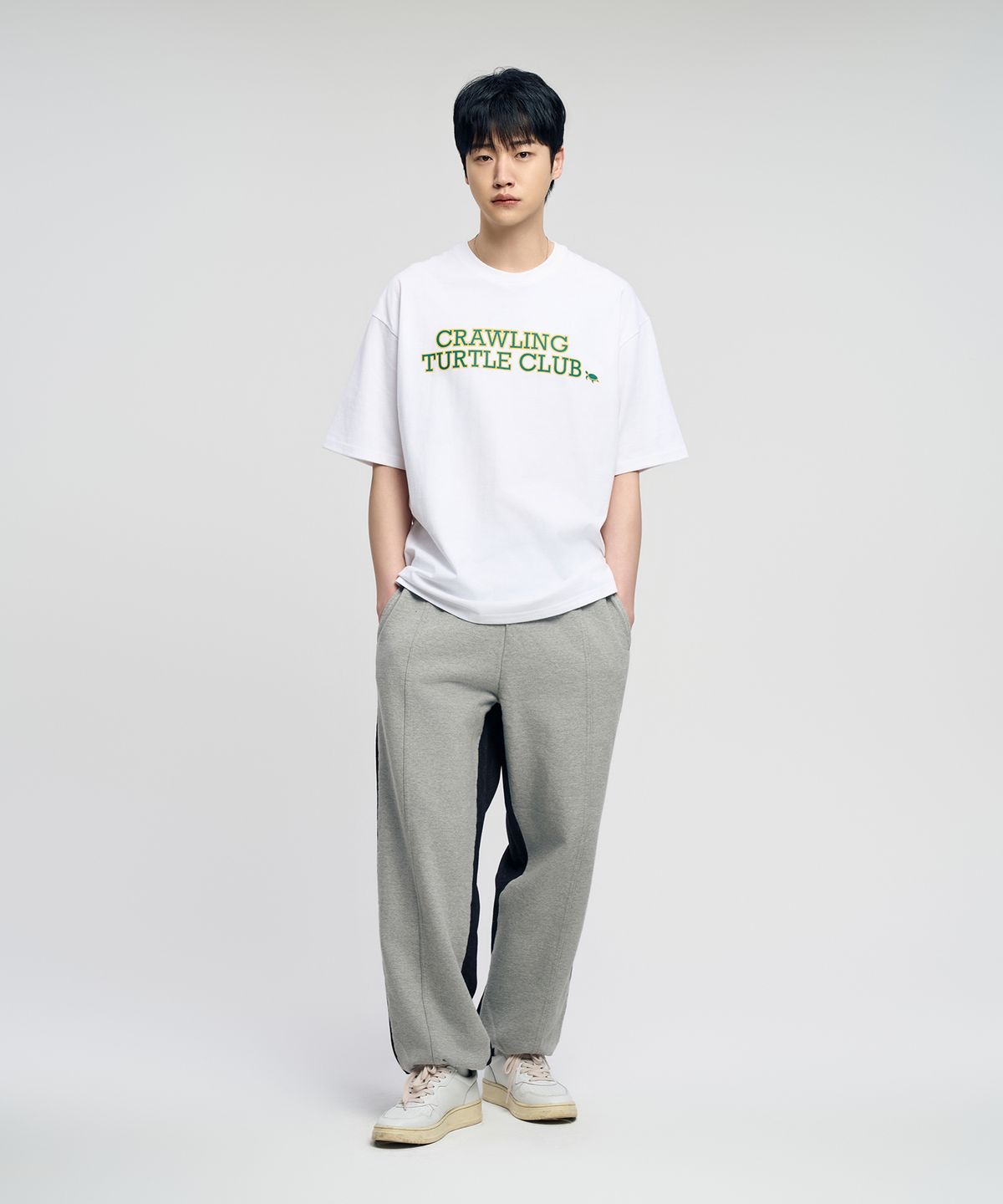 슬로우 레코드 하우스(SLOW RECORD HOUSE) 기거클 레터링 반팔 티셔츠_화이트