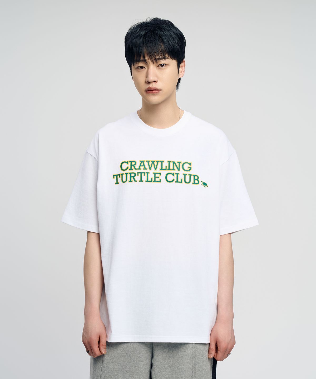 슬로우 레코드 하우스(SLOW RECORD HOUSE) 기거클 레터링 반팔 티셔츠_화이트