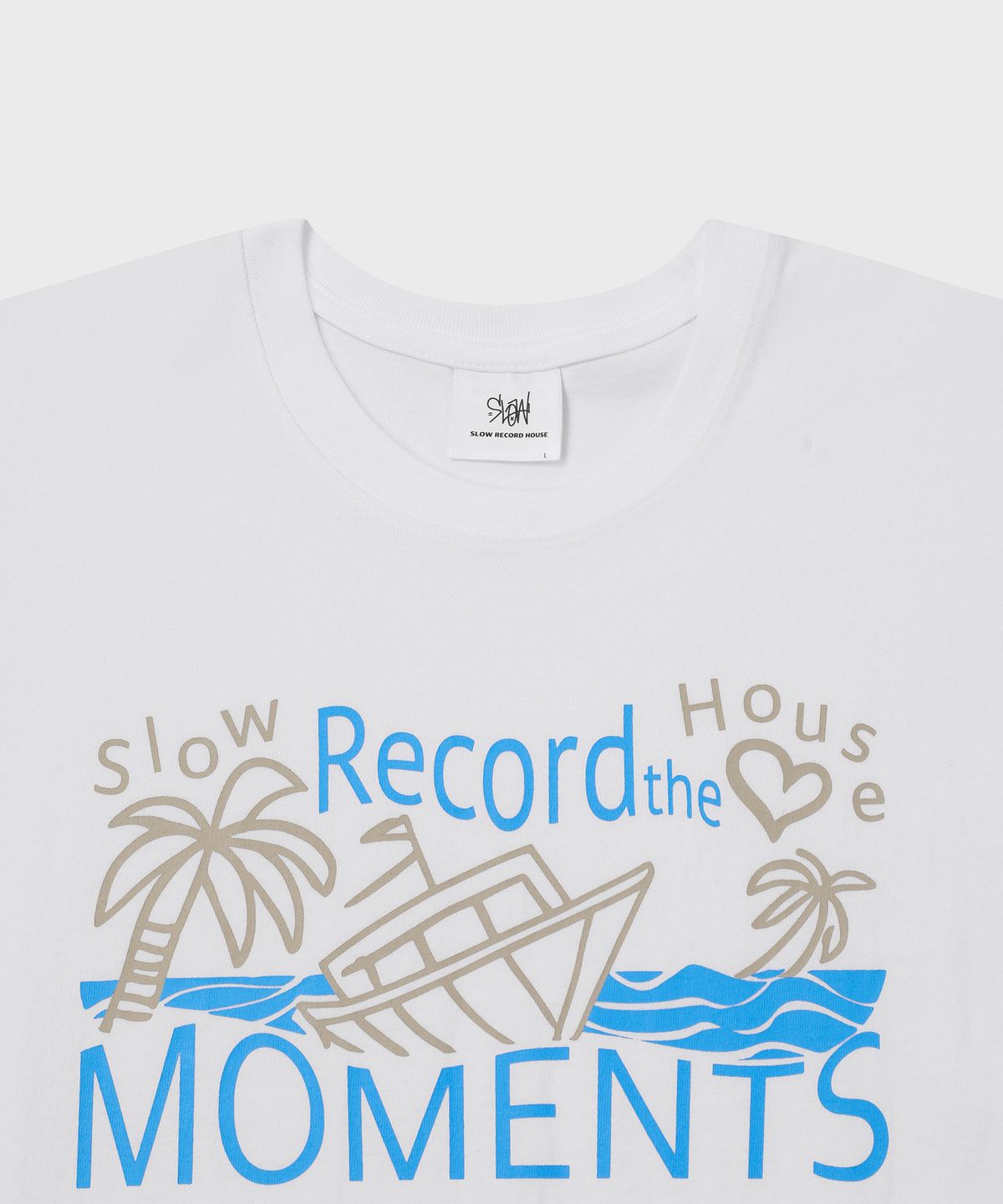슬로우 레코드 하우스(SLOW RECORD HOUSE) 레코드 더 모먼트 보트 반팔 티셔츠 [2 Color]