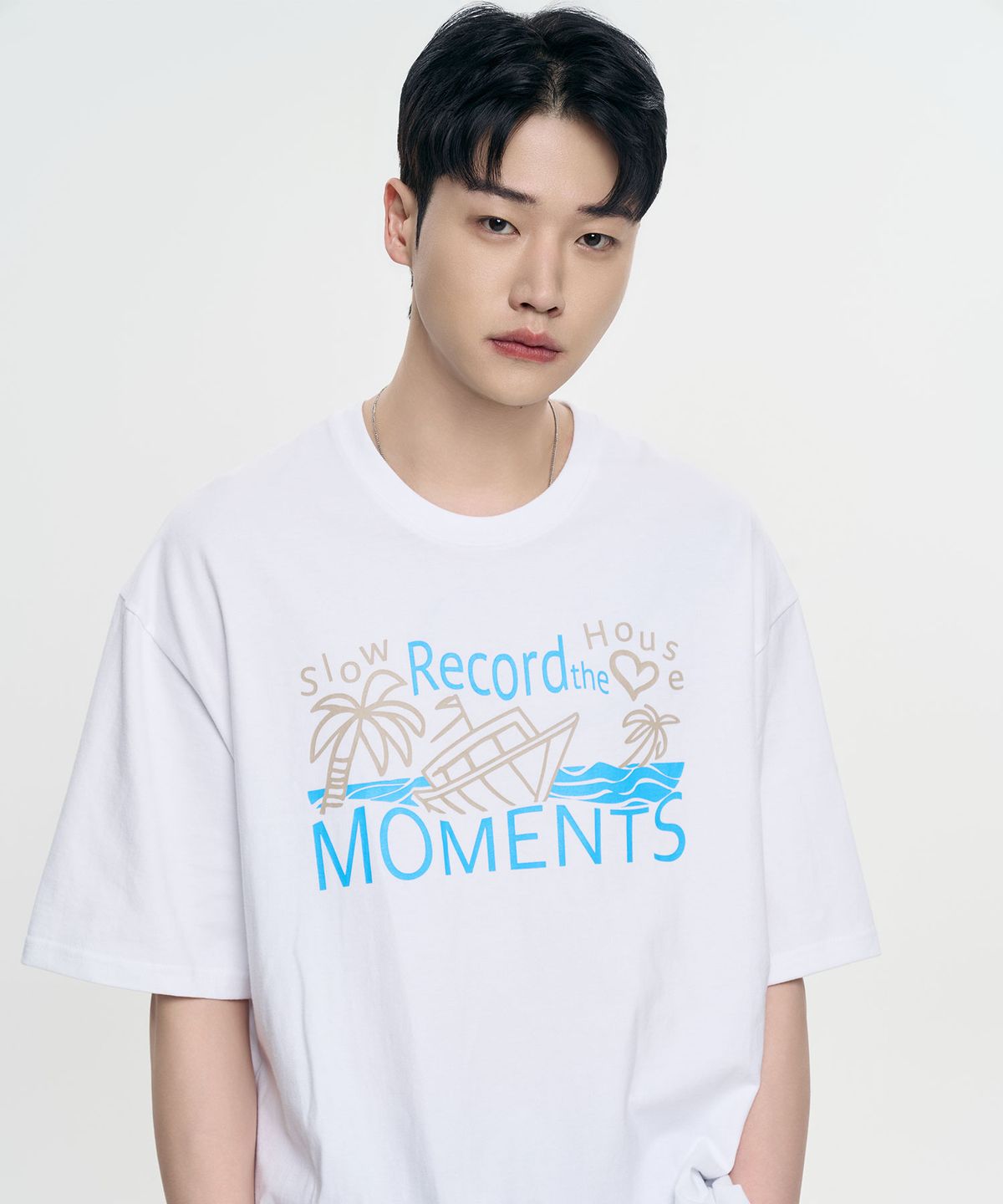 슬로우 레코드 하우스(SLOW RECORD HOUSE) 레코드 더 모먼트 보트 반팔 티셔츠 [2 Color]