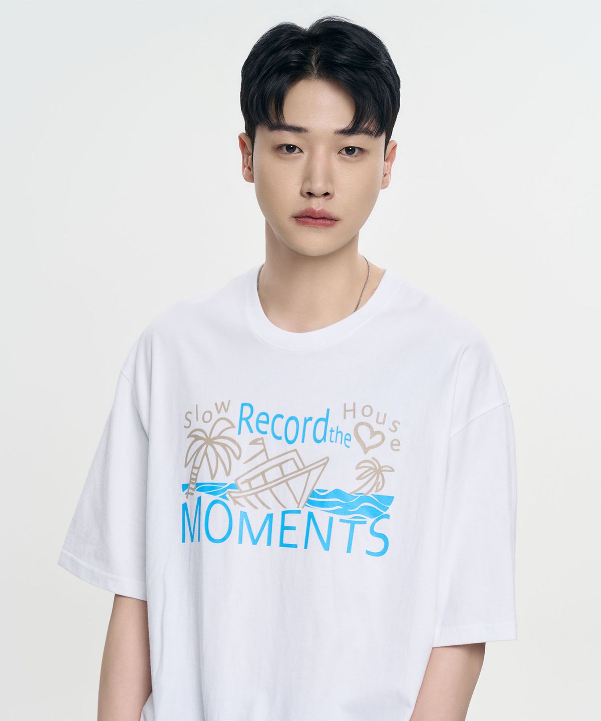 슬로우 레코드 하우스(SLOW RECORD HOUSE) 레코드 더 모먼트 보트 반팔 티셔츠 [2 Color]