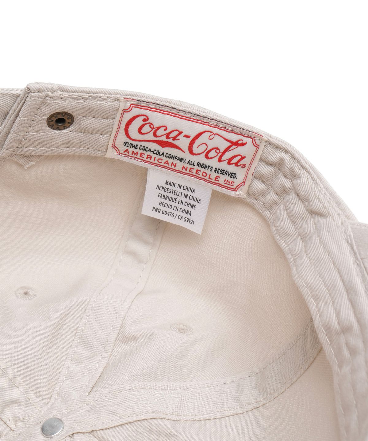 아메리칸니들(AMERICAN NEEDLE) COCA-COLA BASEBALL MARK BALLPARK CAP - STONE