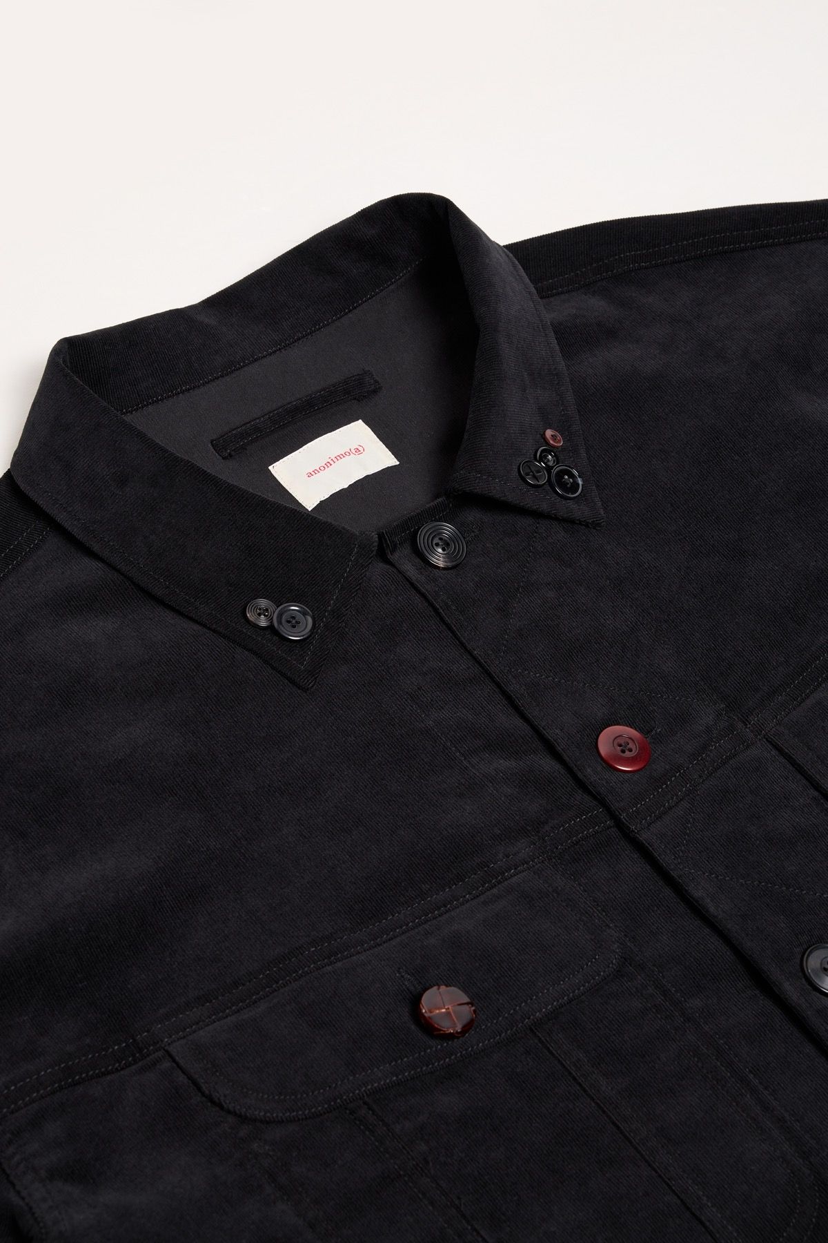 아노니모아노니마(ANONIMO-A) Button Detailed Oversized Corduroy Jacket- Black