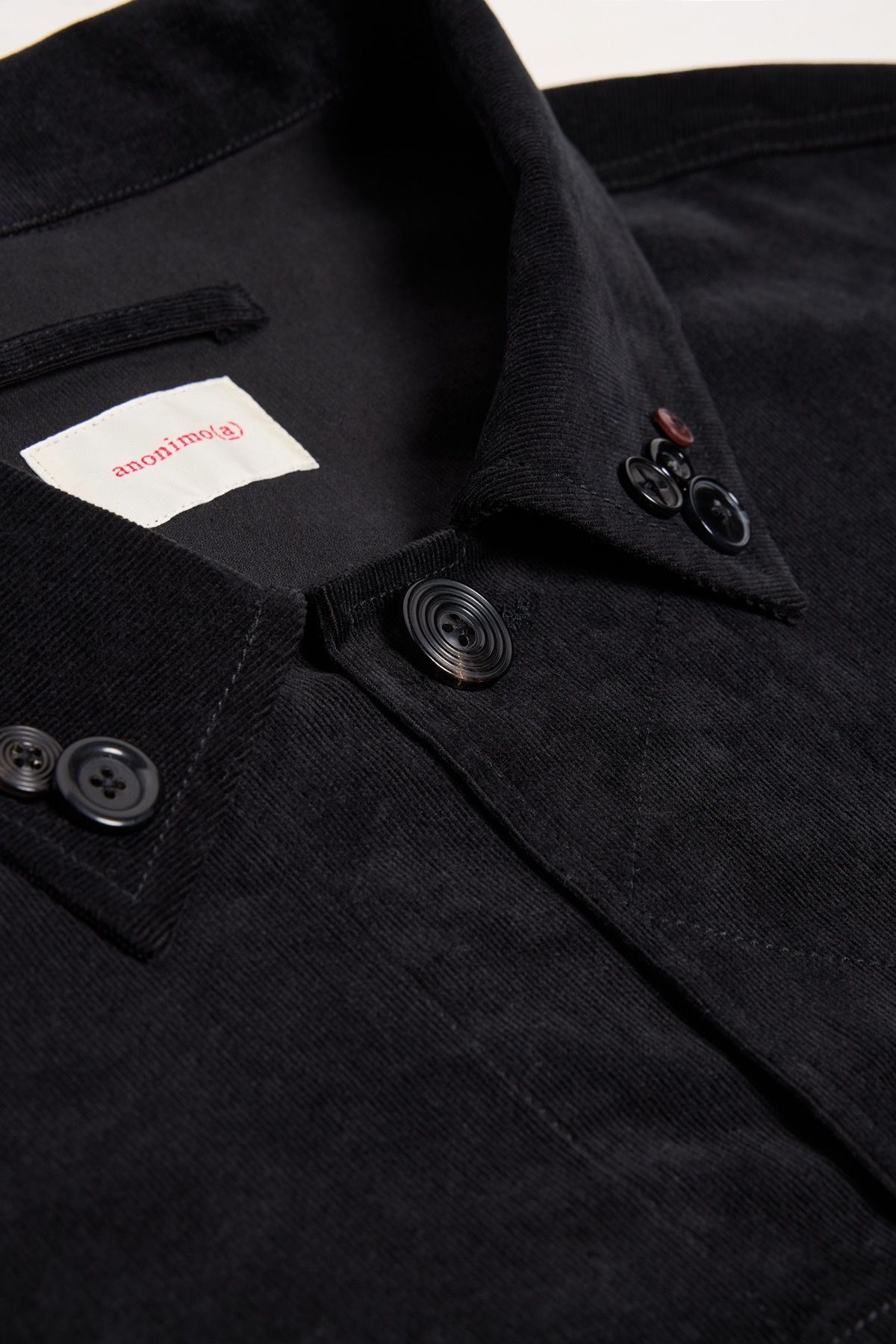 아노니모아노니마(ANONIMO-A) Button Detailed Oversized Corduroy Jacket- Black