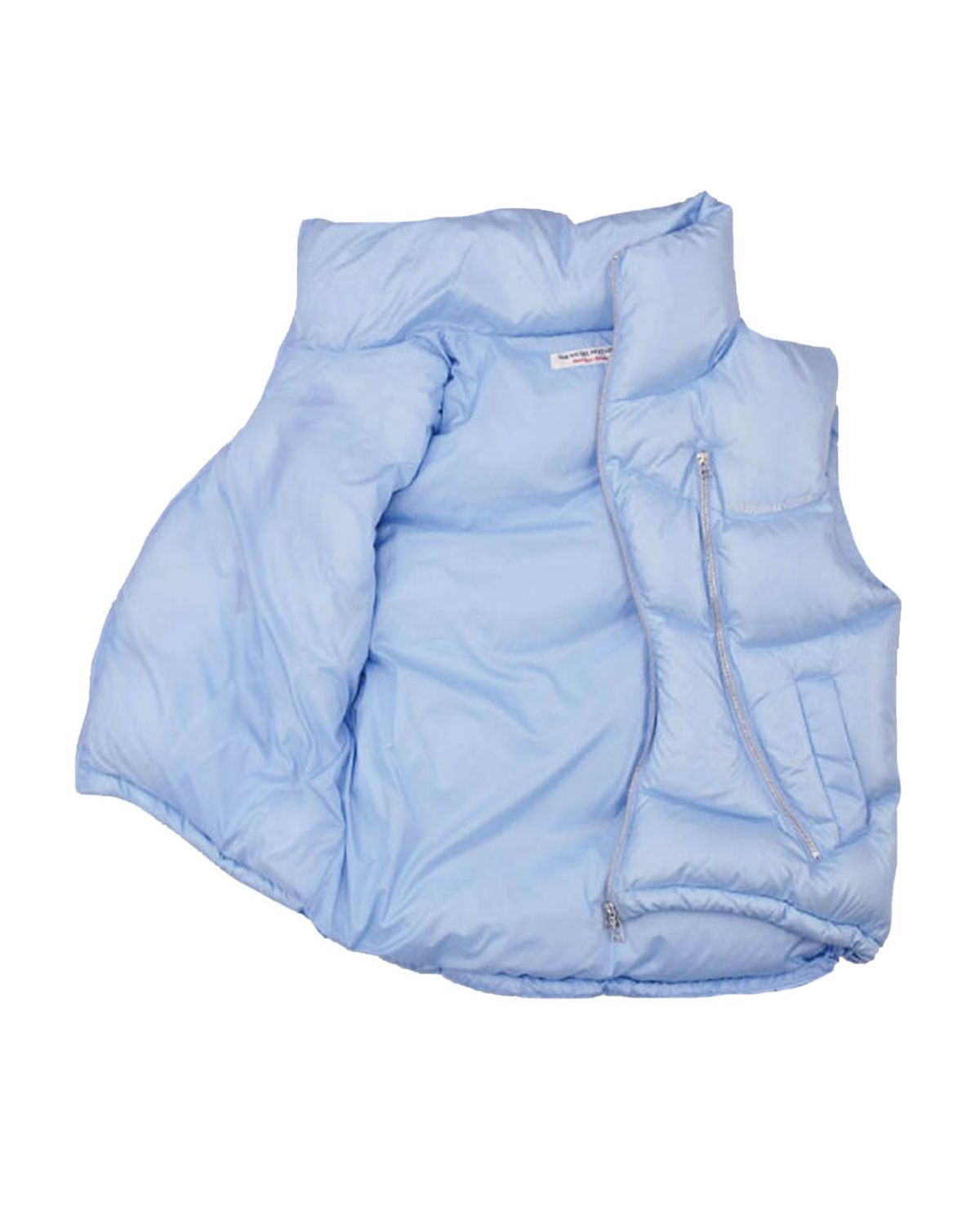 더뮤지엄비지터(THEMUSEUMVISITOR) CURVED ZIPPER PUFFER DOWN VEST (SKY BLUE)