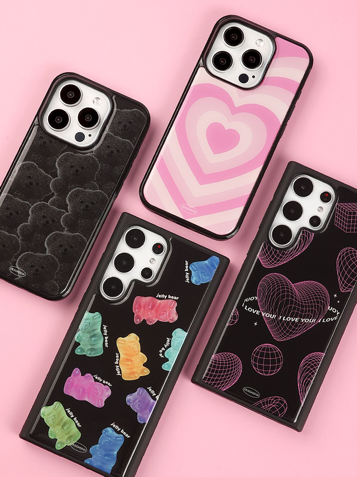 디자인스킨(DESIGNSKIN) 아이폰/갤럭시 에폭시 케이스_핑크하트