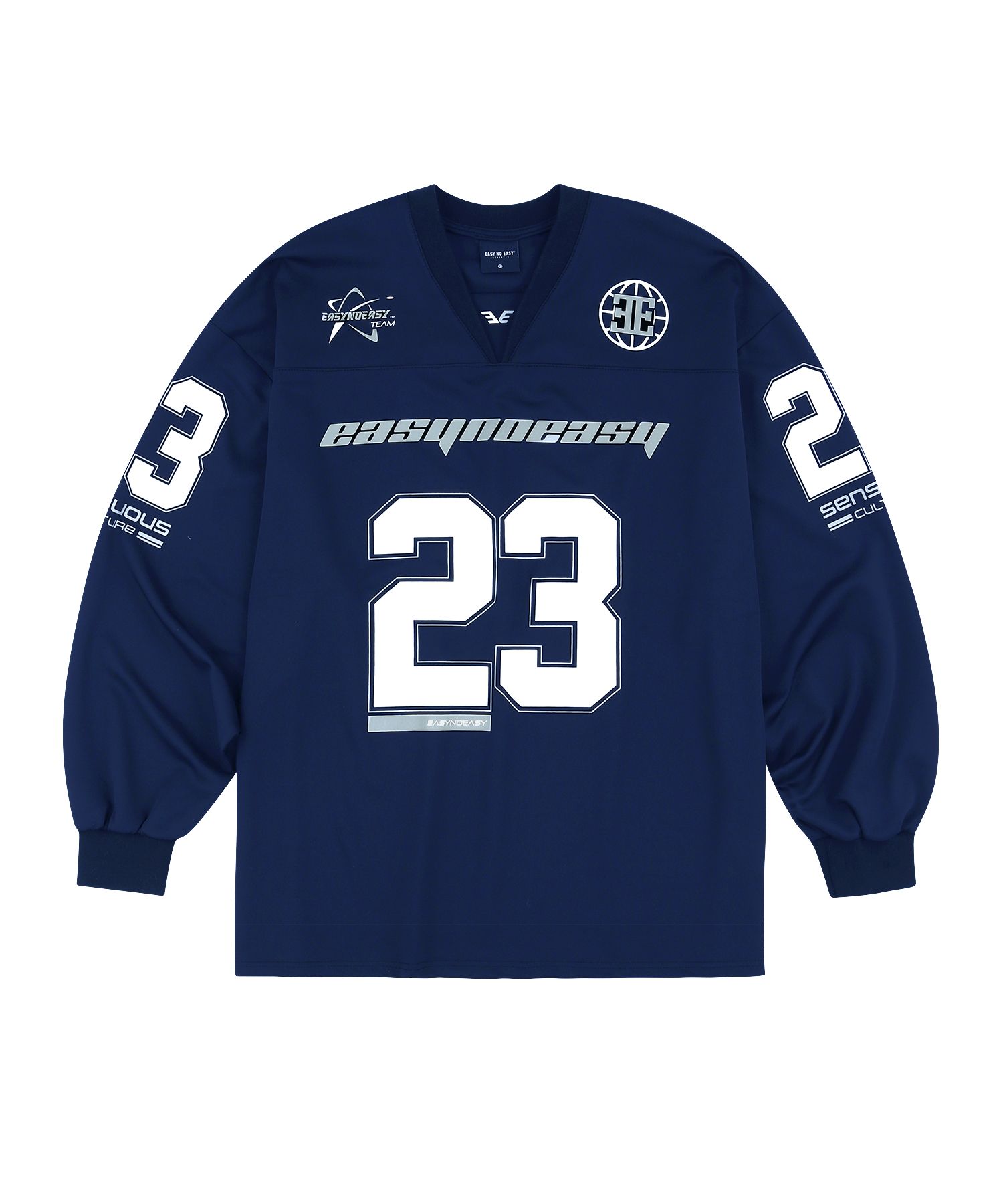 ★大人気★EASY NO EASY★Long Sleeve Football Jersey★追跡付 org.jpg