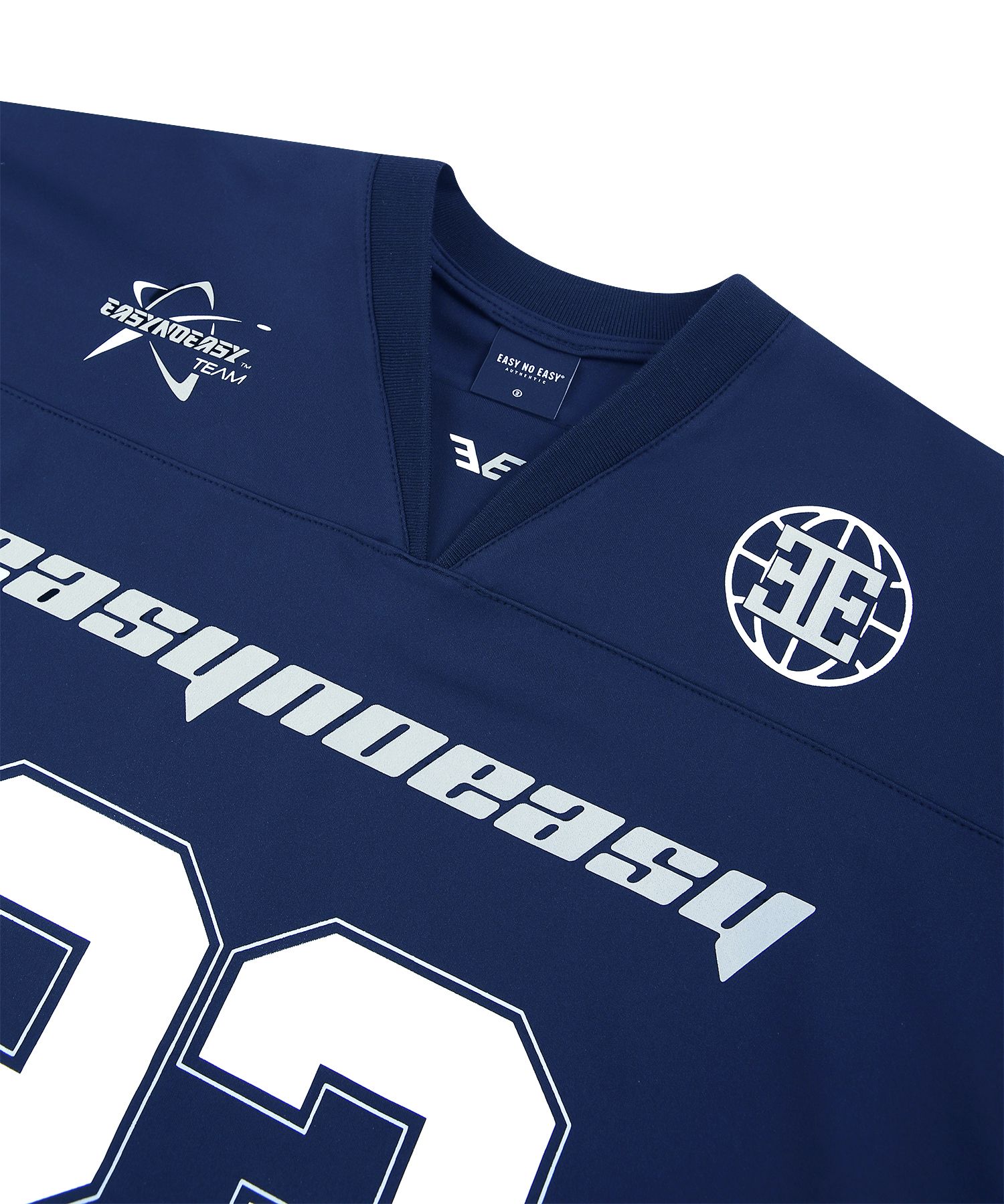 MUSINSA | EASY NO EASY Long Sleeve Football Jersey - Navy