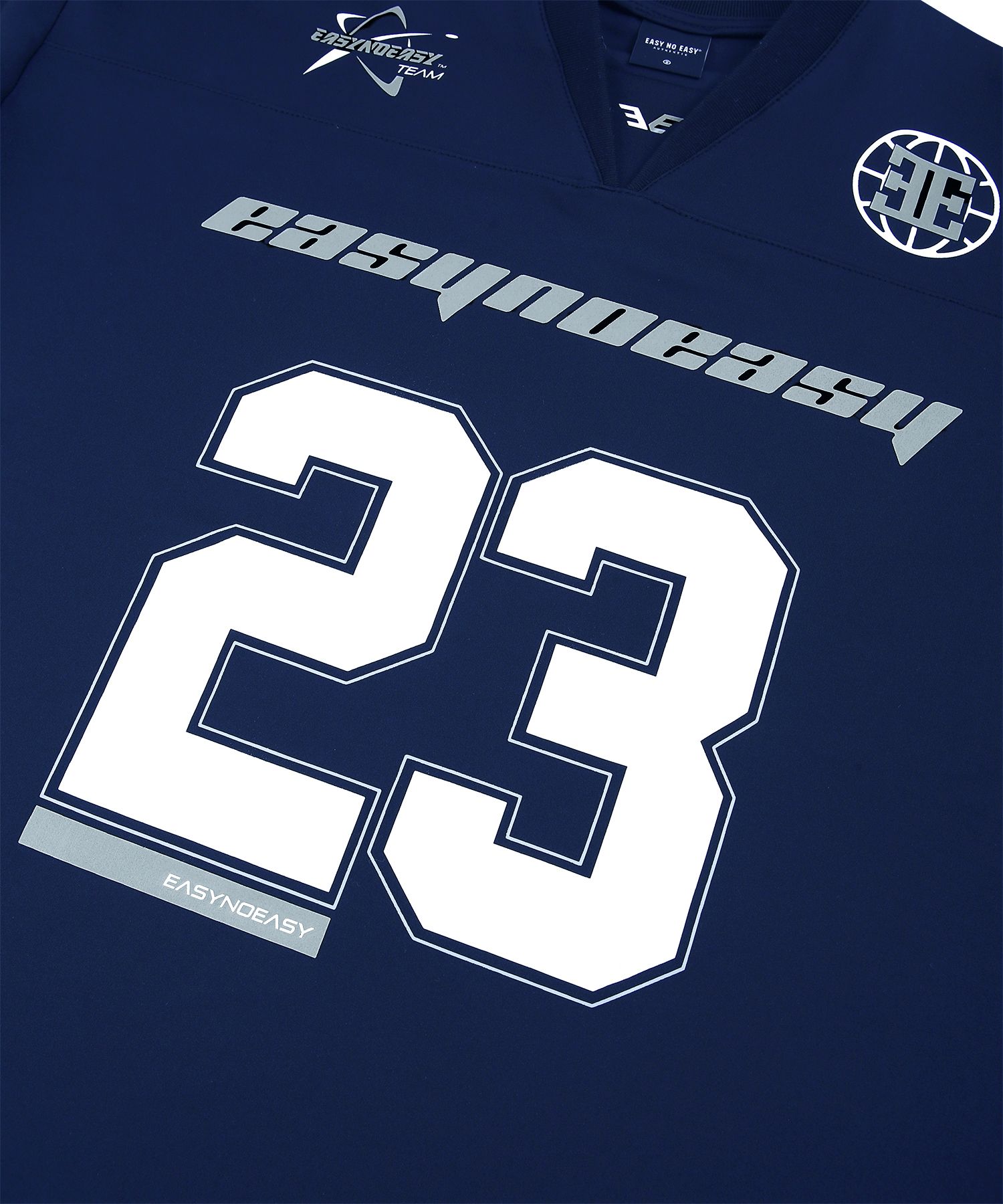 MUSINSA公式 | EASY NO EASY Long Sleeve Football Jersey - Navy