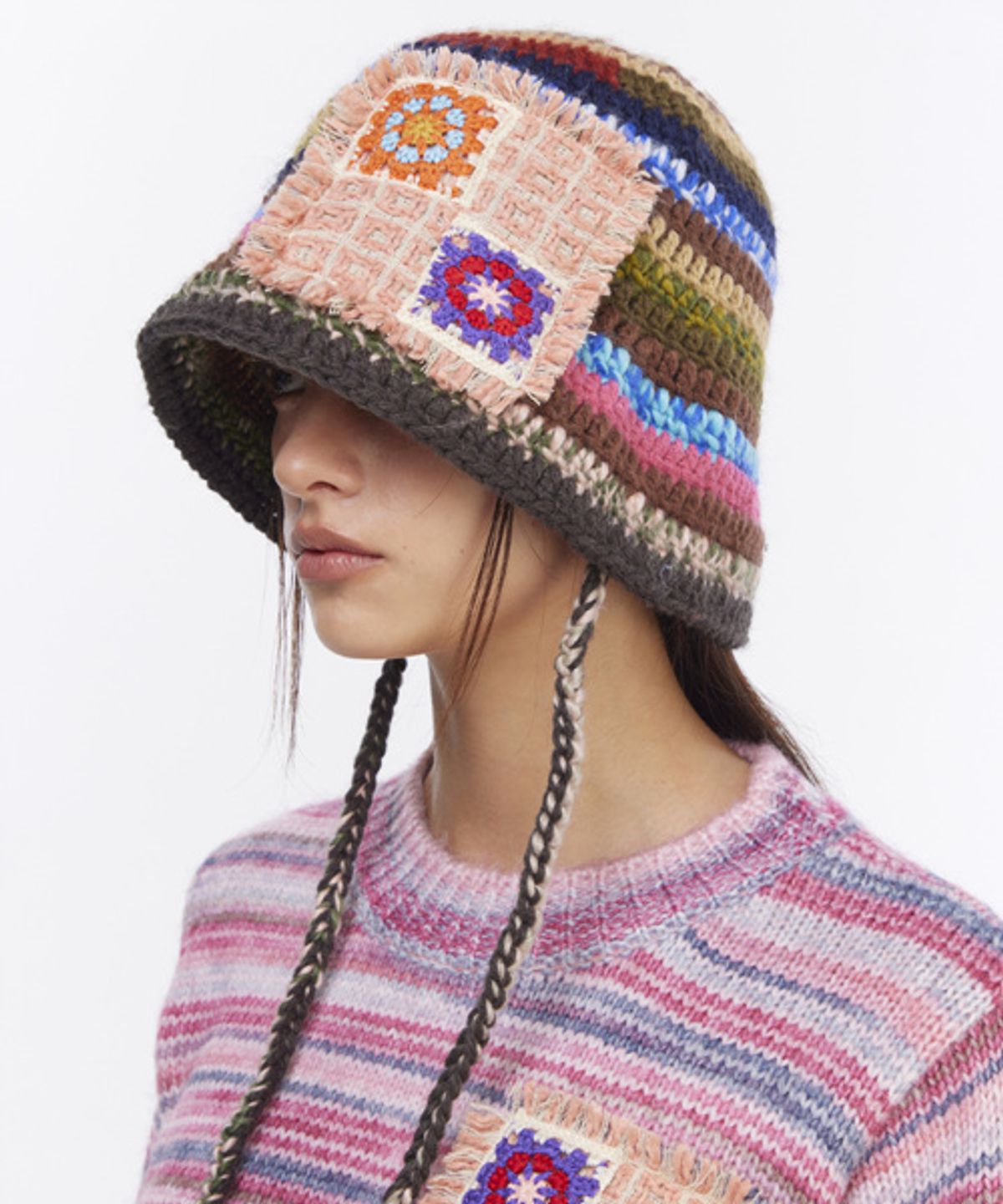 그레이티스트(THE GREATEST) String Knit Bucket Pink