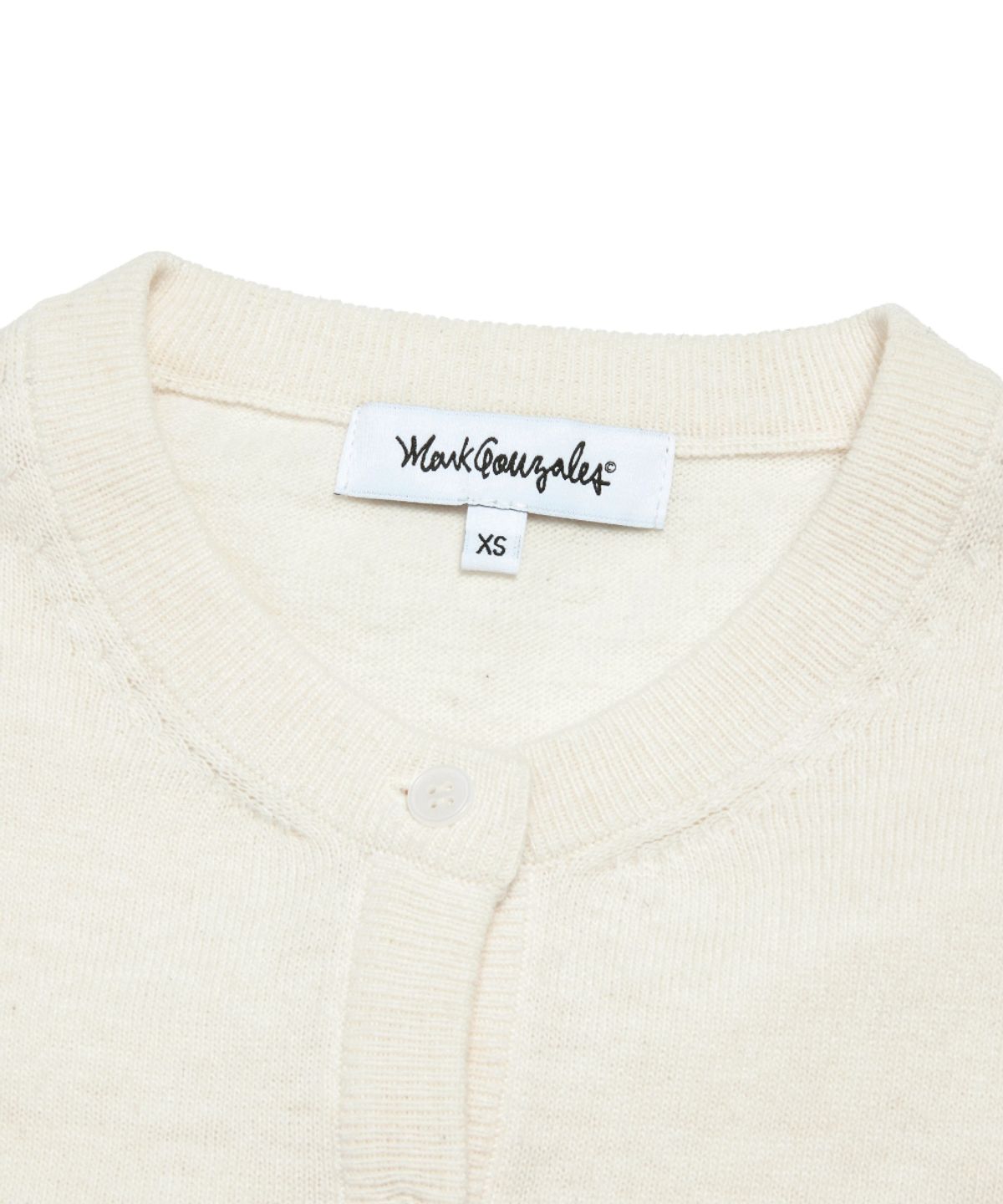 마크곤잘레스(MARK GONZALES) WOMENS ANGEL ROUND NECK CARDIGAN - IVORY