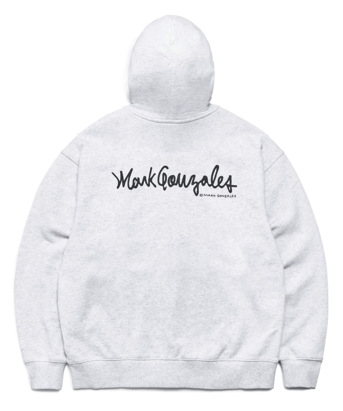 마크곤잘레스(MARK GONZALES) SIGN LOGO WAPPEN OG SWEAT ZIP-UP HOODIE - L/GREY