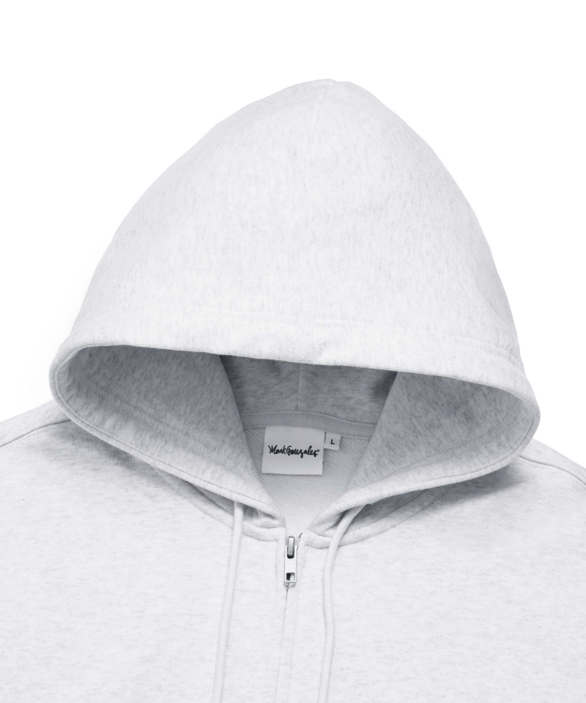 마크곤잘레스(MARK GONZALES) SIGN LOGO WAPPEN OG SWEAT ZIP-UP HOODIE - L/GREY